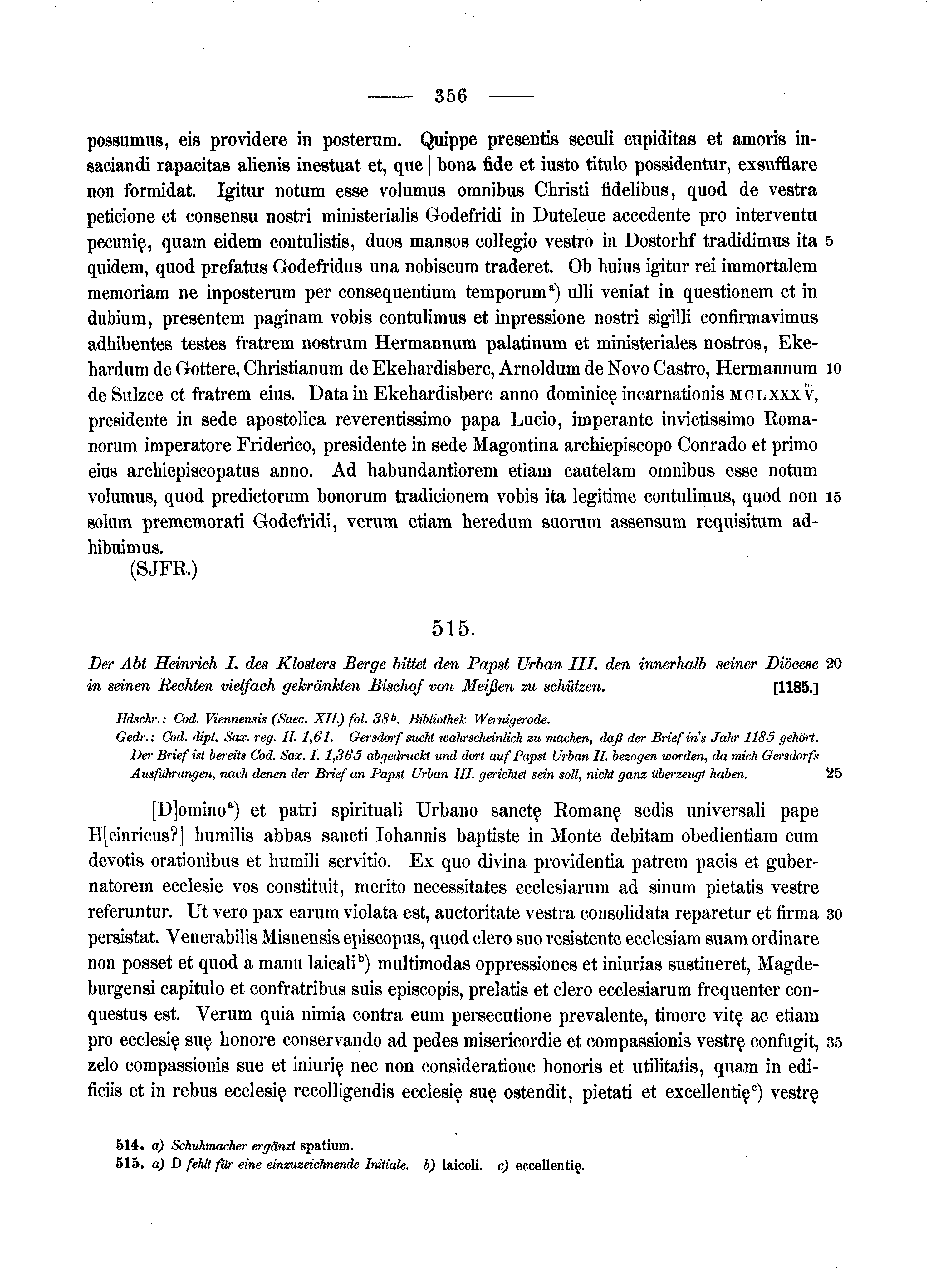 Historische Urkunde Seite 356 aus Band cds1a2