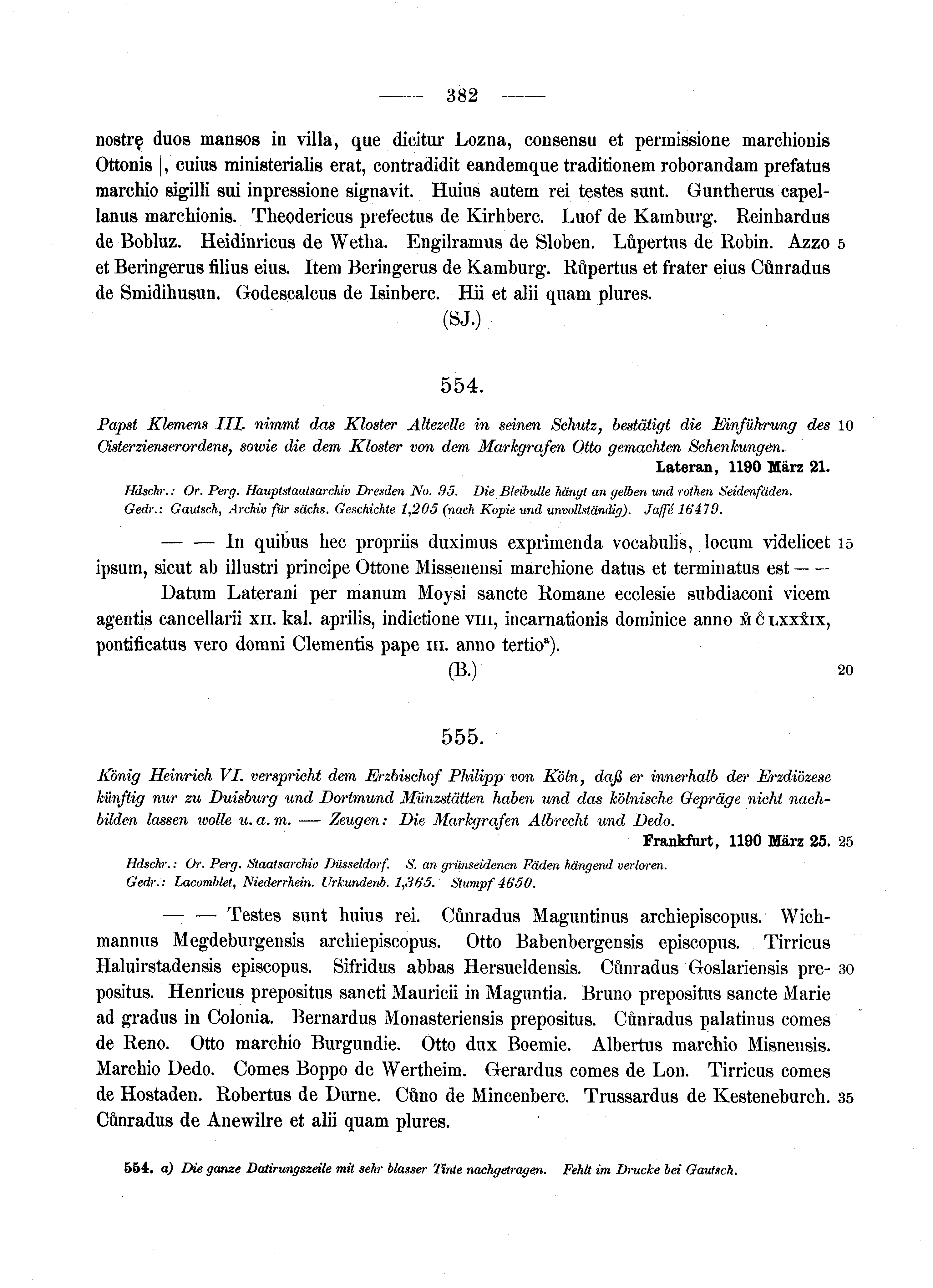 Historische Urkunde Seite 382 aus Band cds1a2