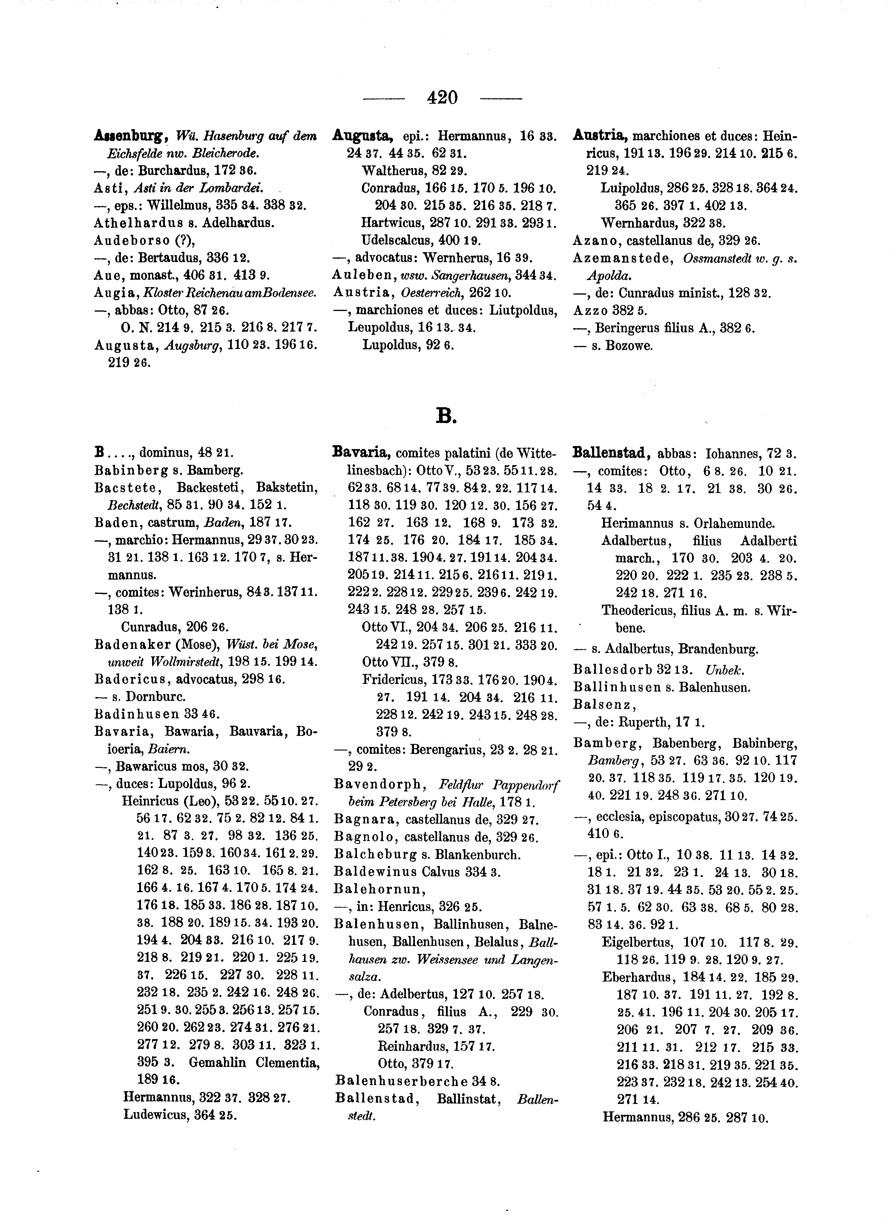 Historische Urkunde Seite 420 aus Band cds1a2