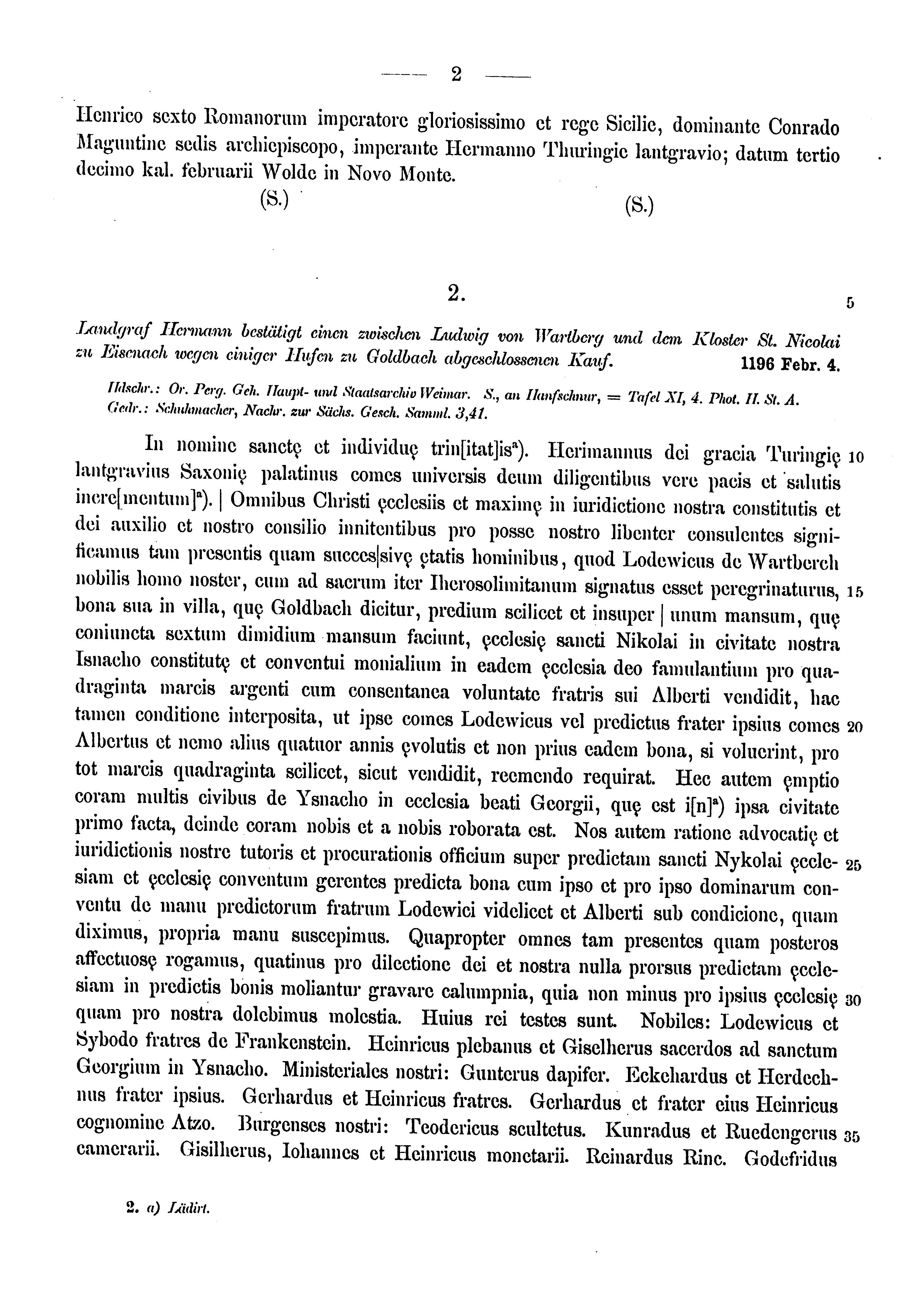 Historische Urkunde Seite 2 aus Band cds1a3