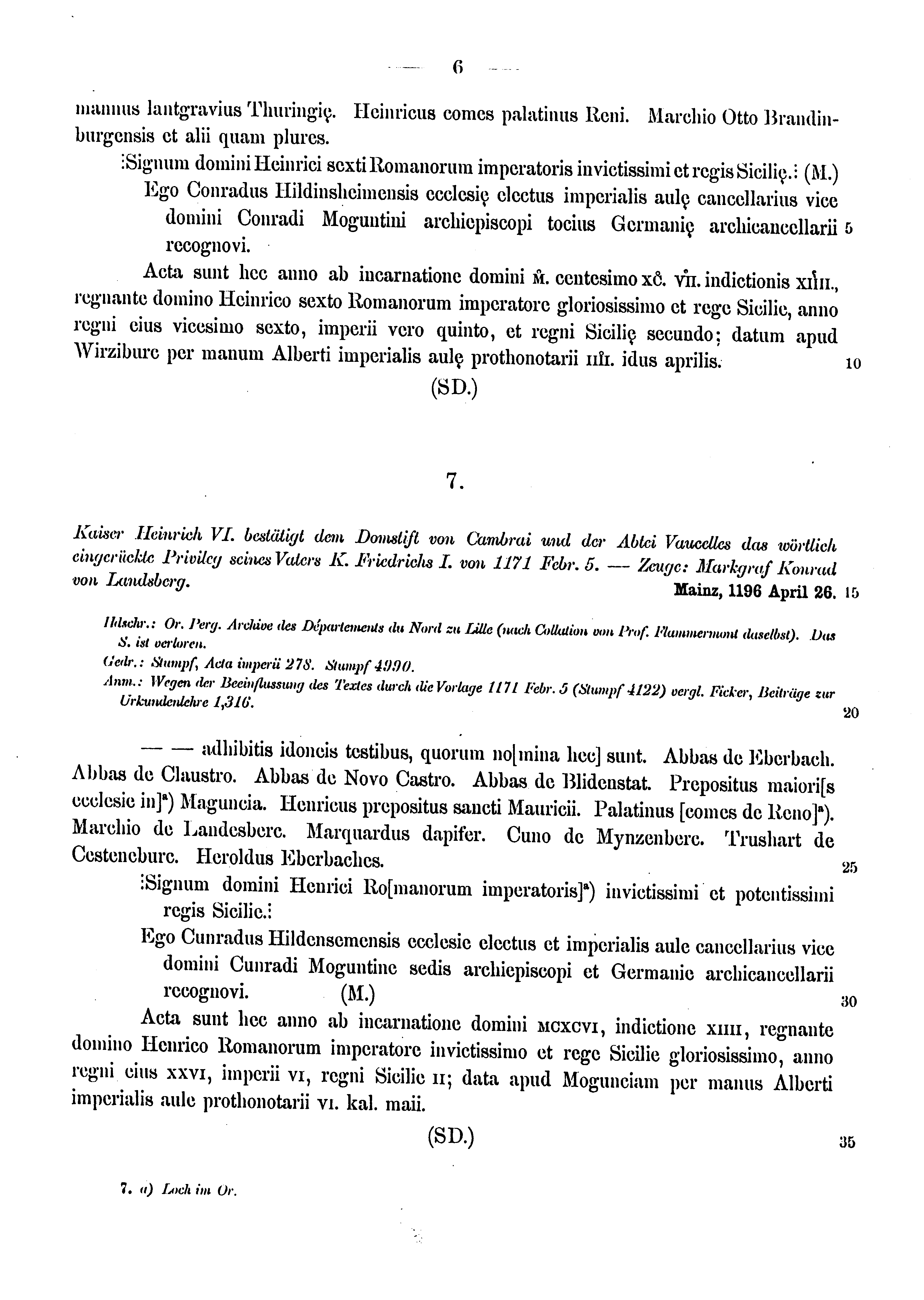Historische Urkunde Seite 6 aus Band cds1a3