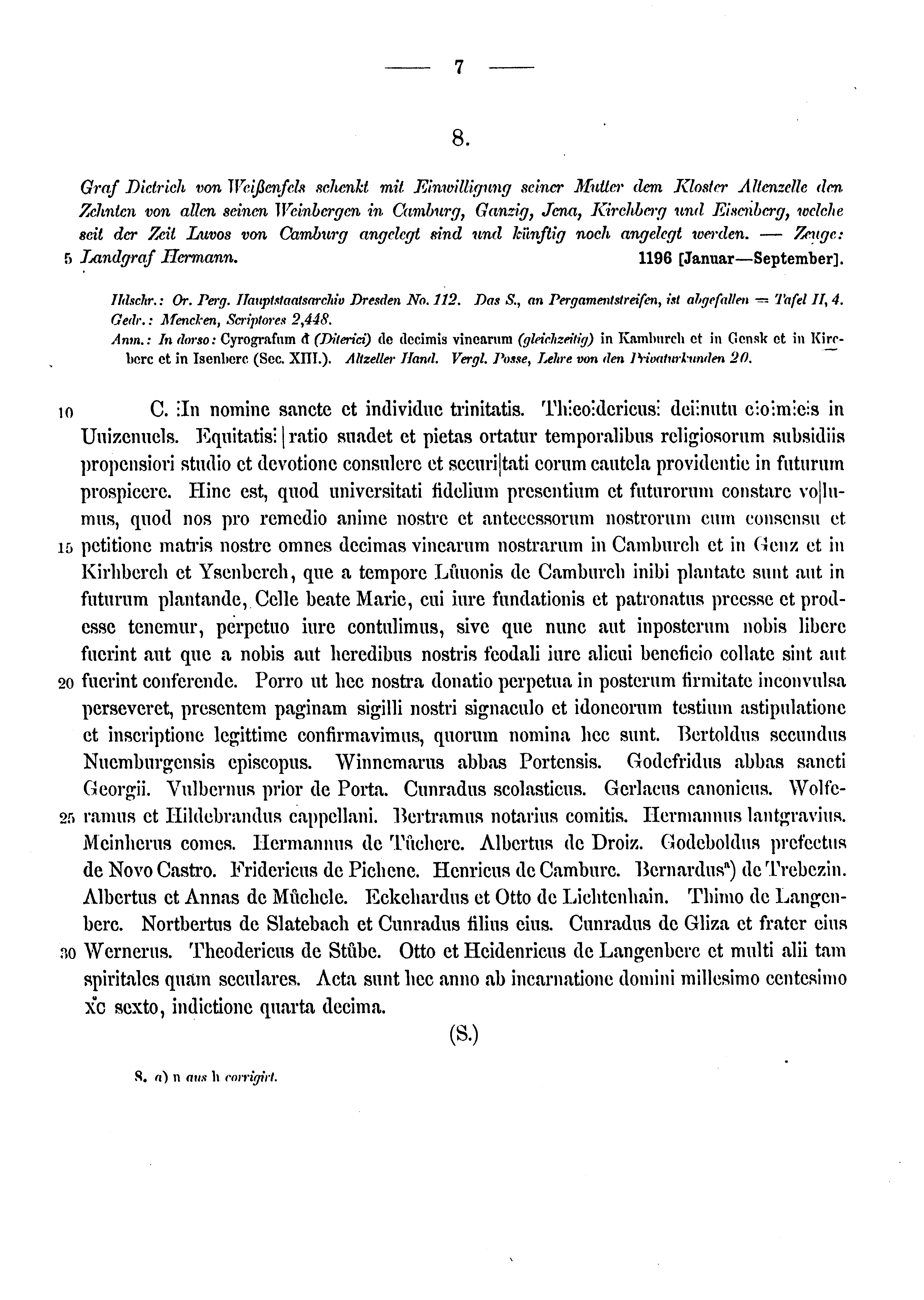 Historische Urkunde Seite 7 aus Band cds1a3