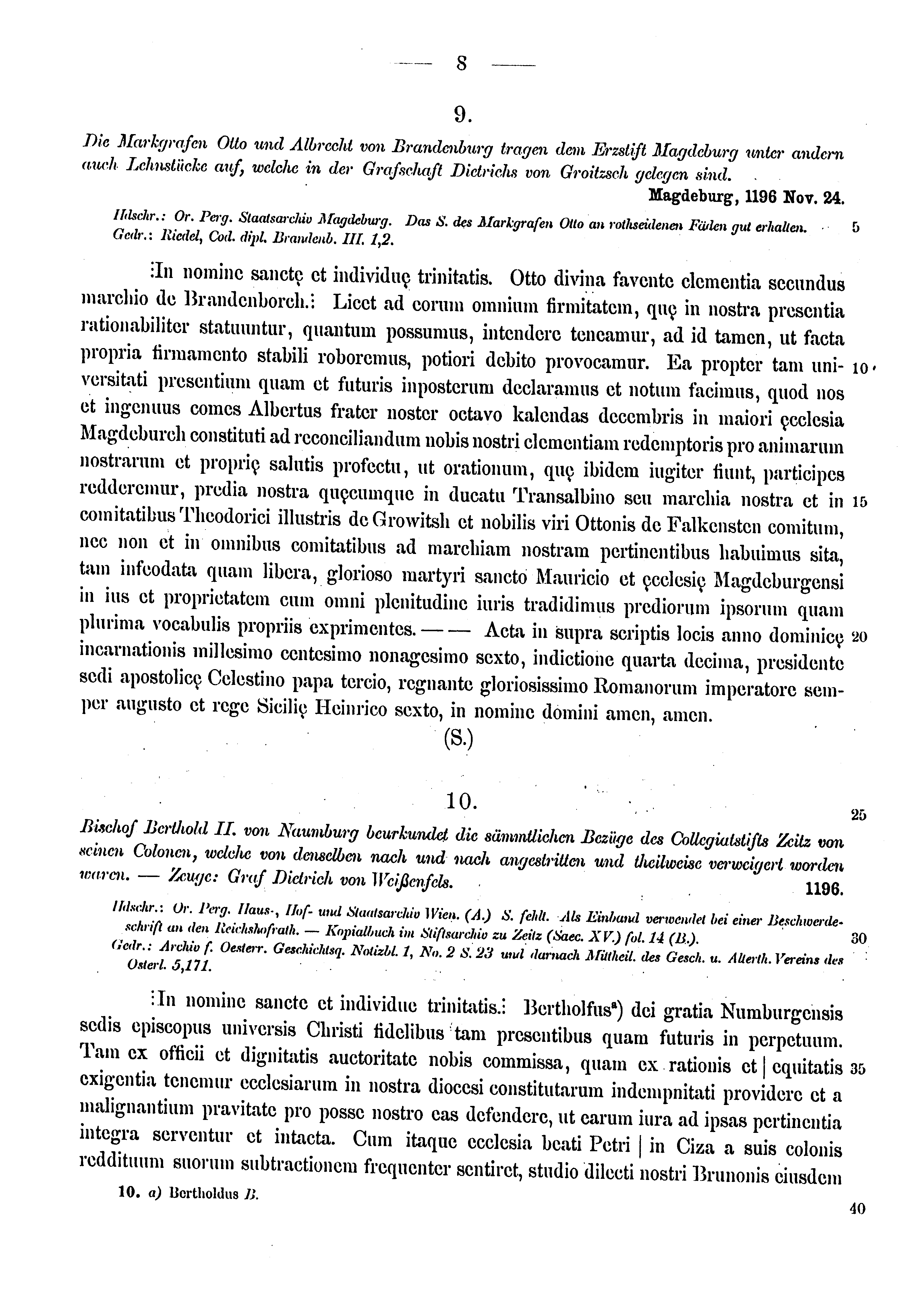 Historische Urkunde Seite 8 aus Band cds1a3