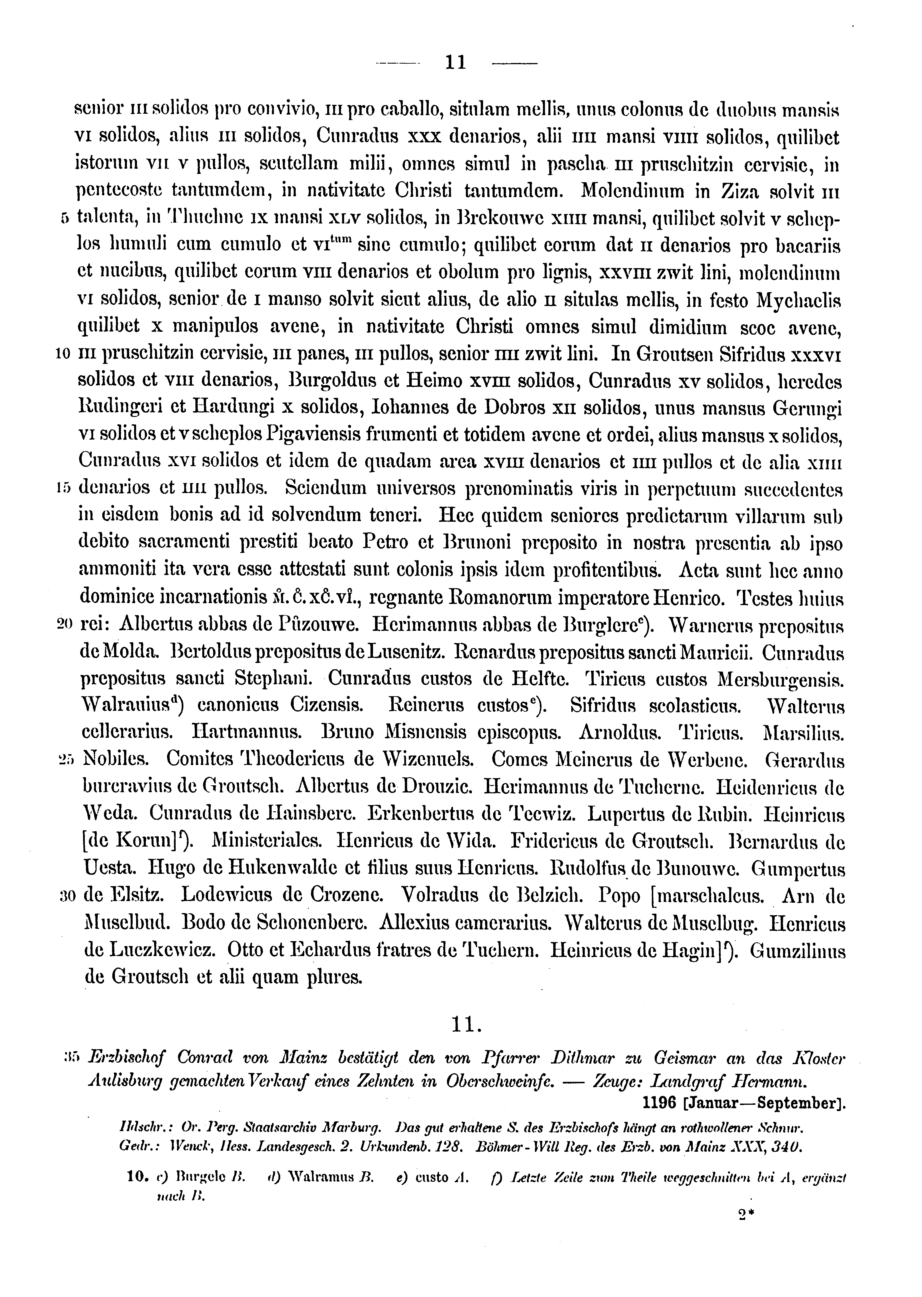 Historische Urkunde Seite 11 aus Band cds1a3