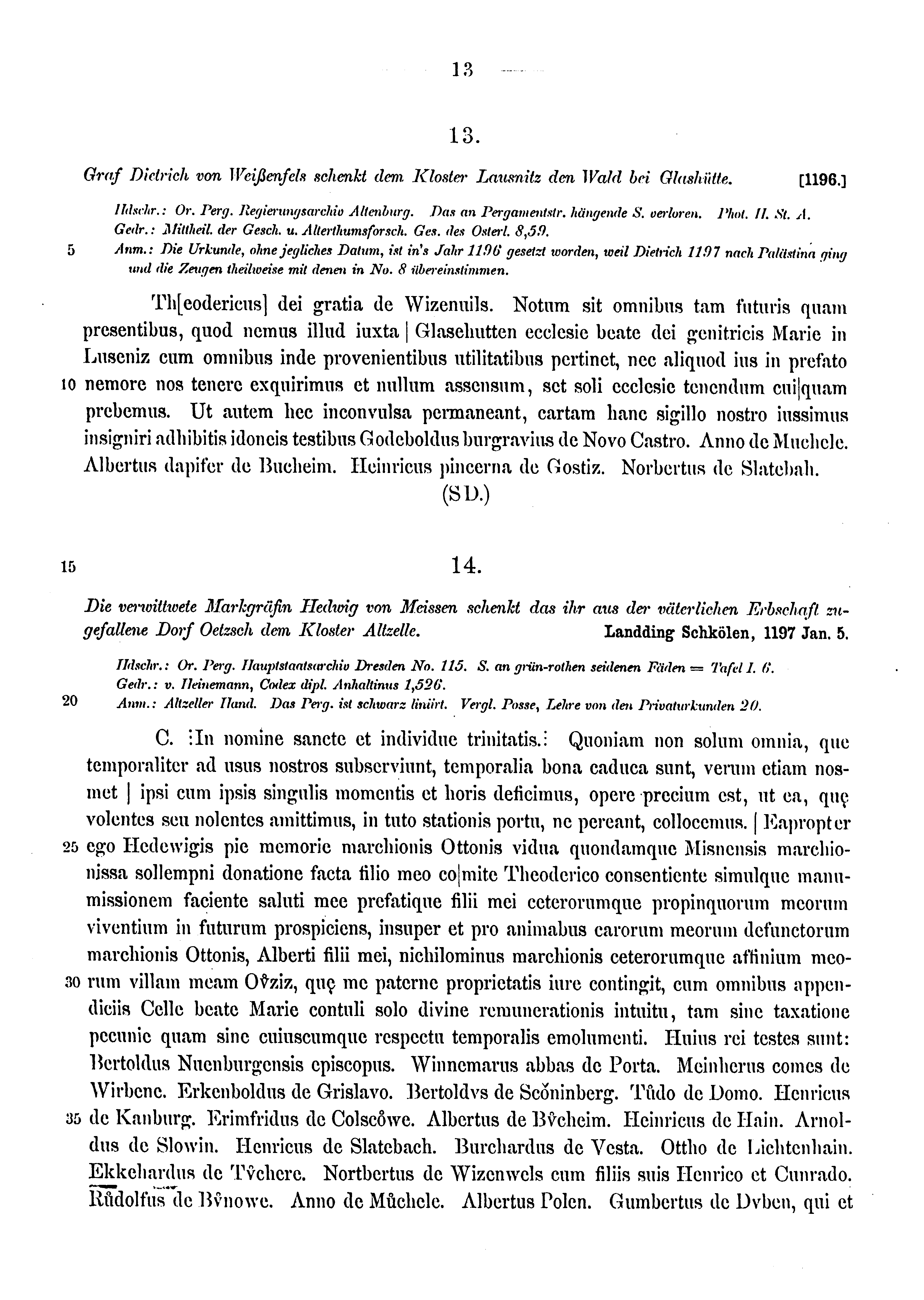 Historische Urkunde Seite 13 aus Band cds1a3