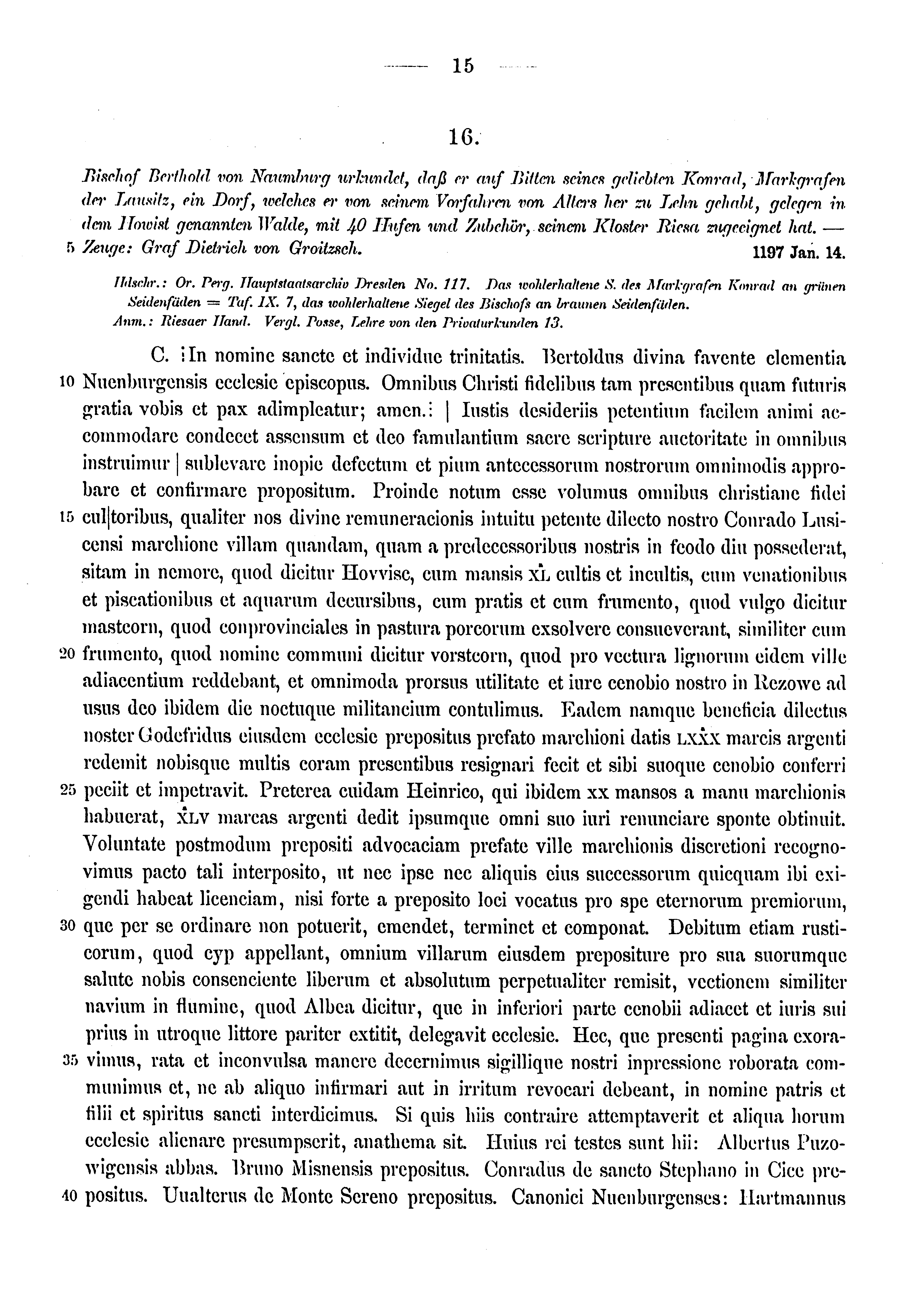 Historische Urkunde Seite 15 aus Band cds1a3