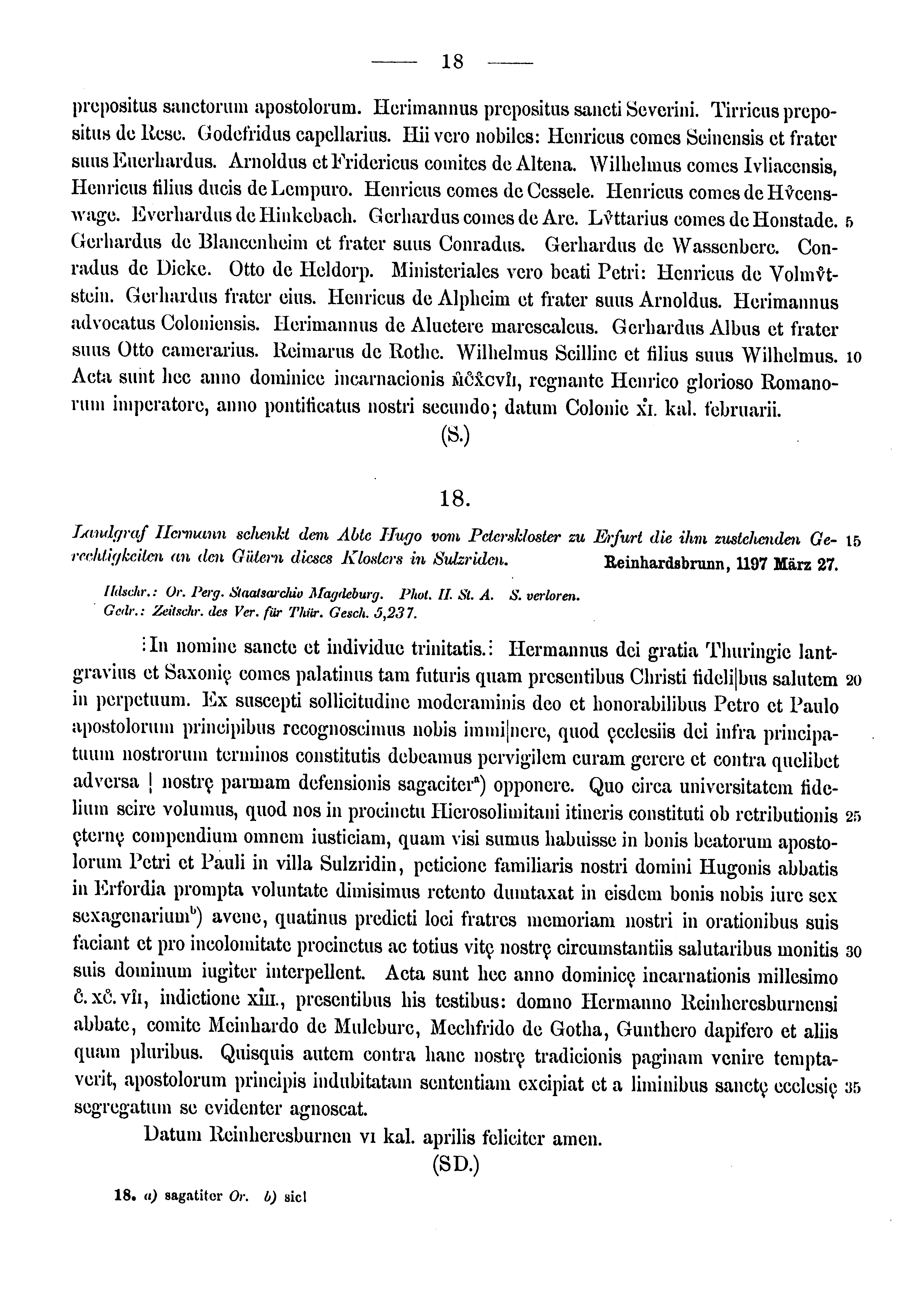 Historische Urkunde Seite 18 aus Band cds1a3