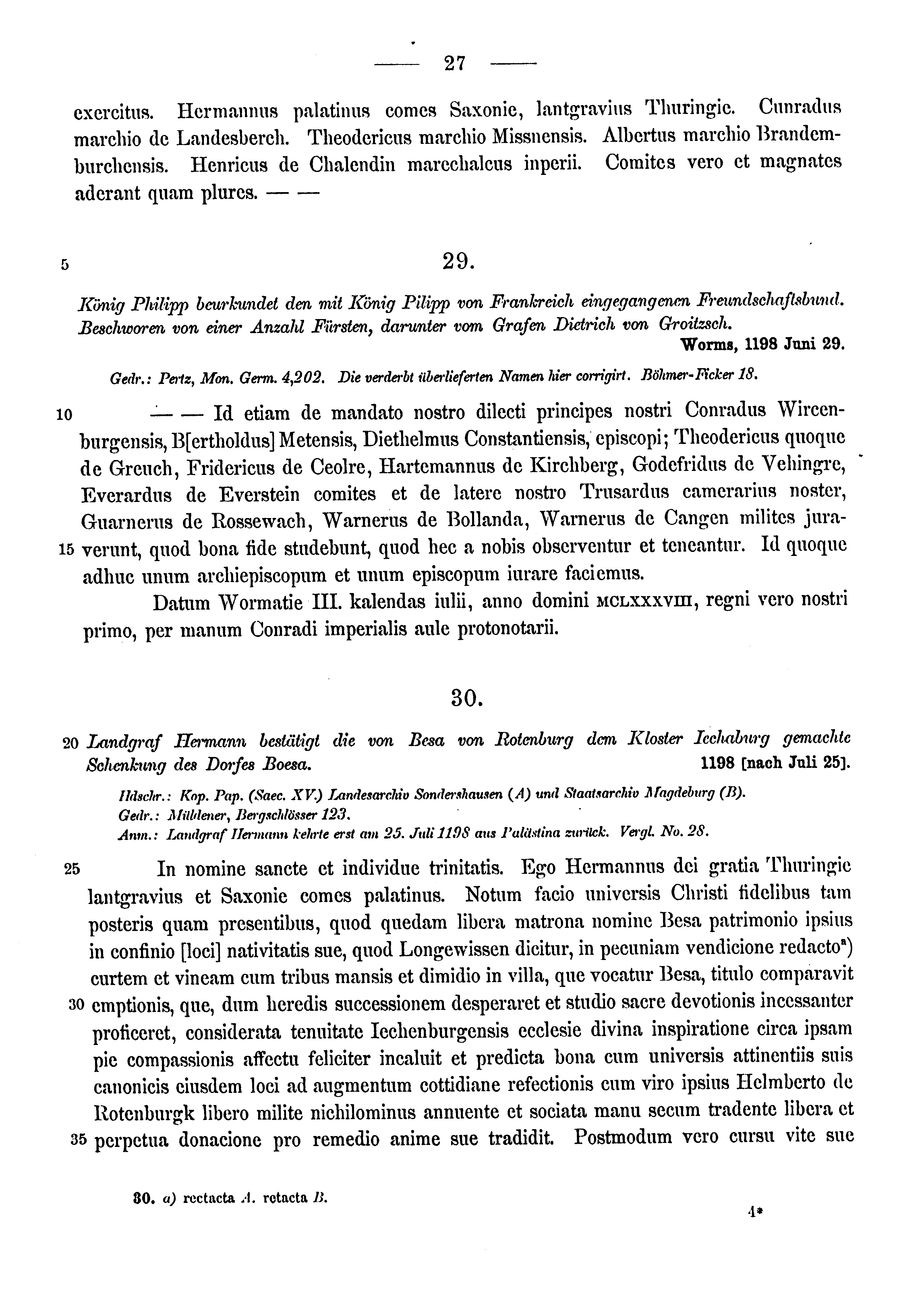 Historische Urkunde Seite 27 aus Band cds1a3