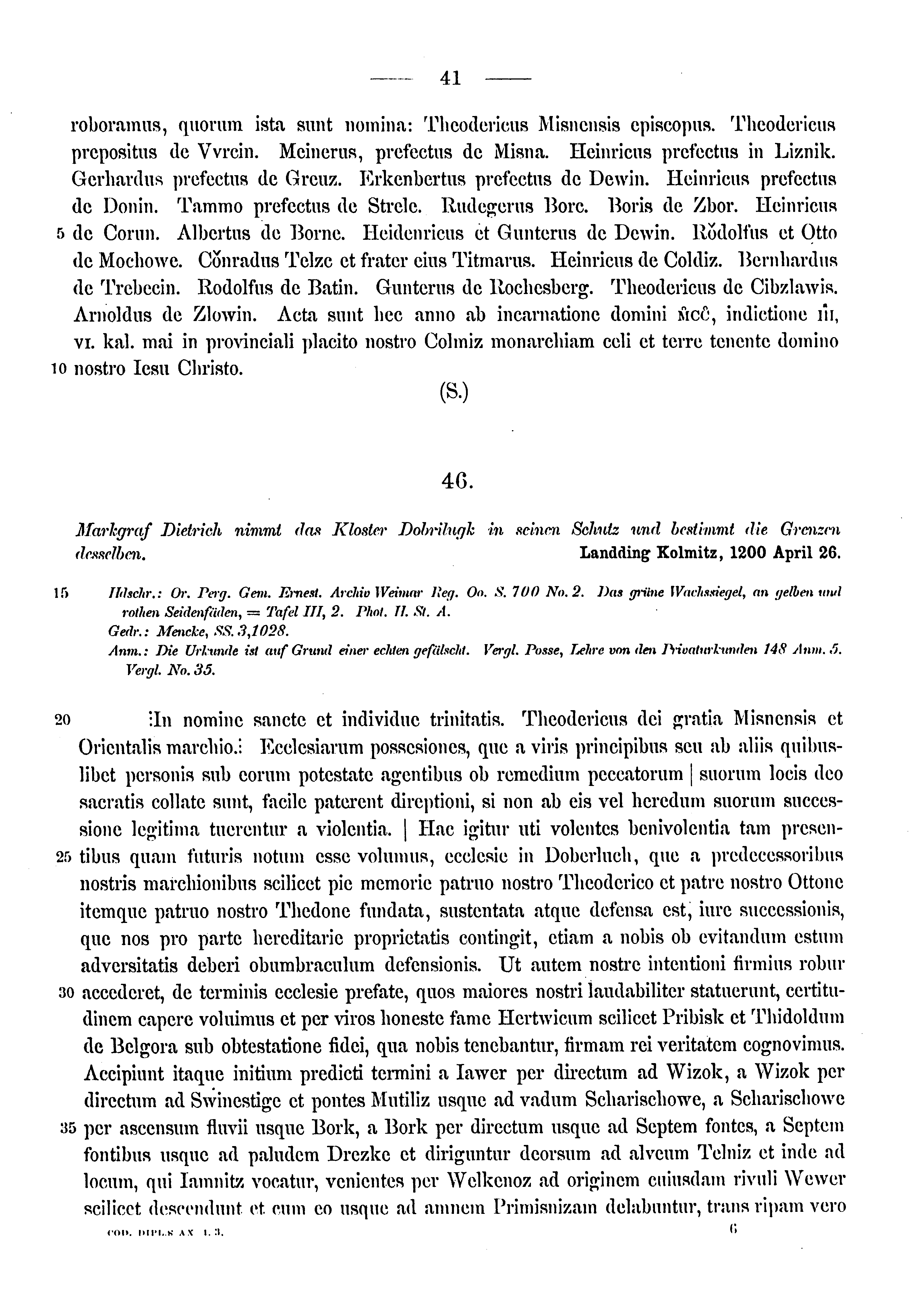 Historische Urkunde Seite 41 aus Band cds1a3