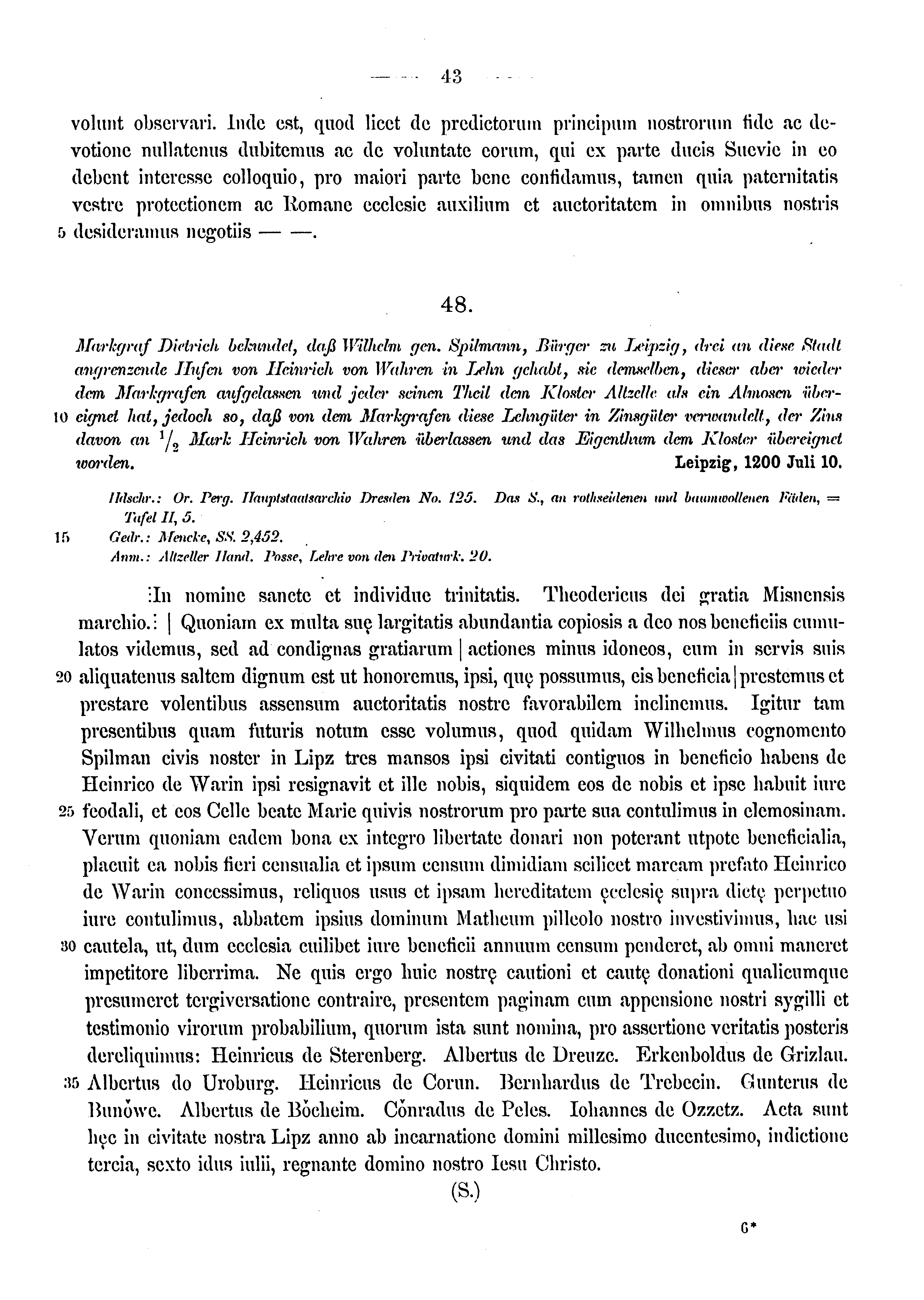 Historische Urkunde Seite 43 aus Band cds1a3