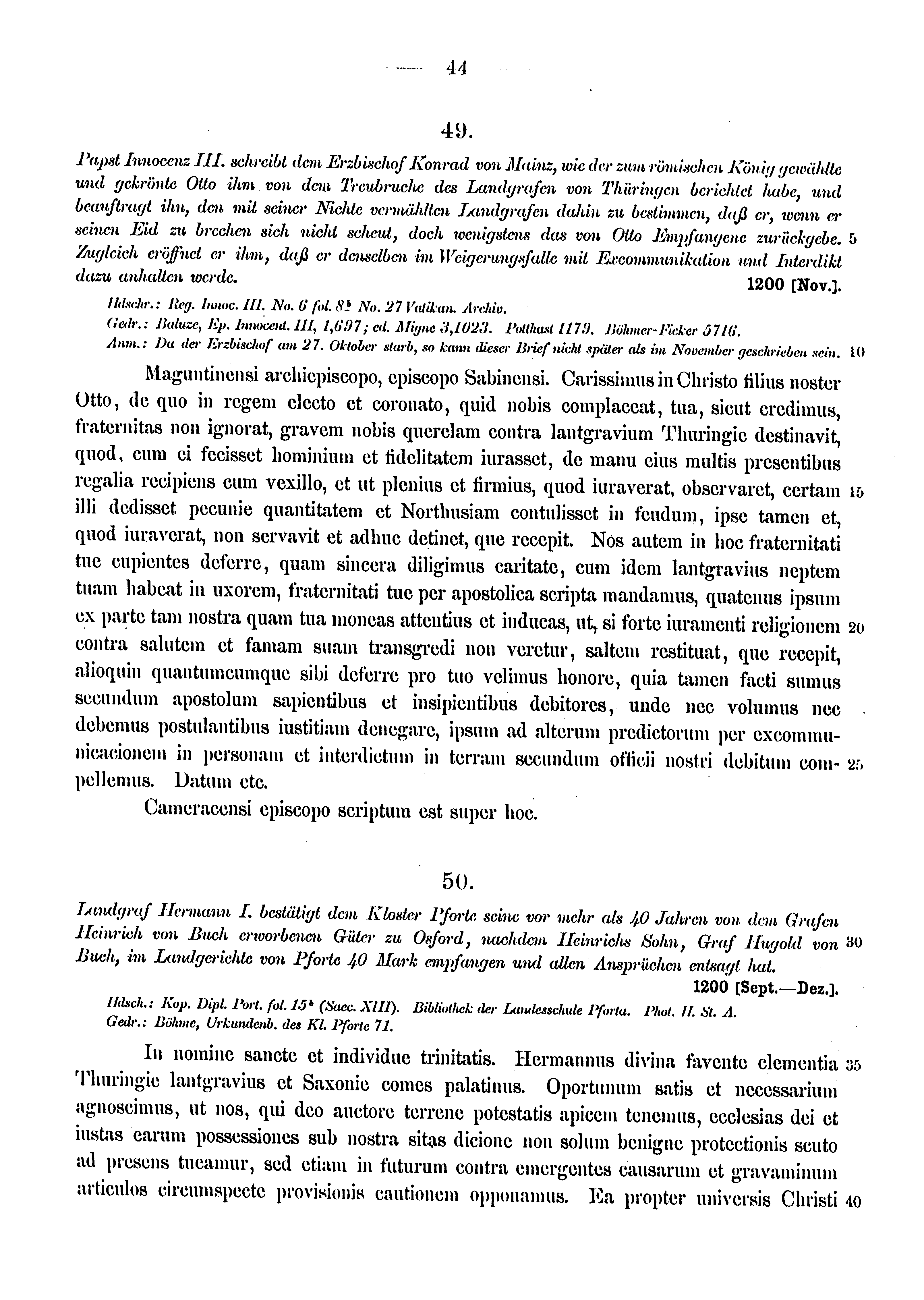 Historische Urkunde Seite 44 aus Band cds1a3