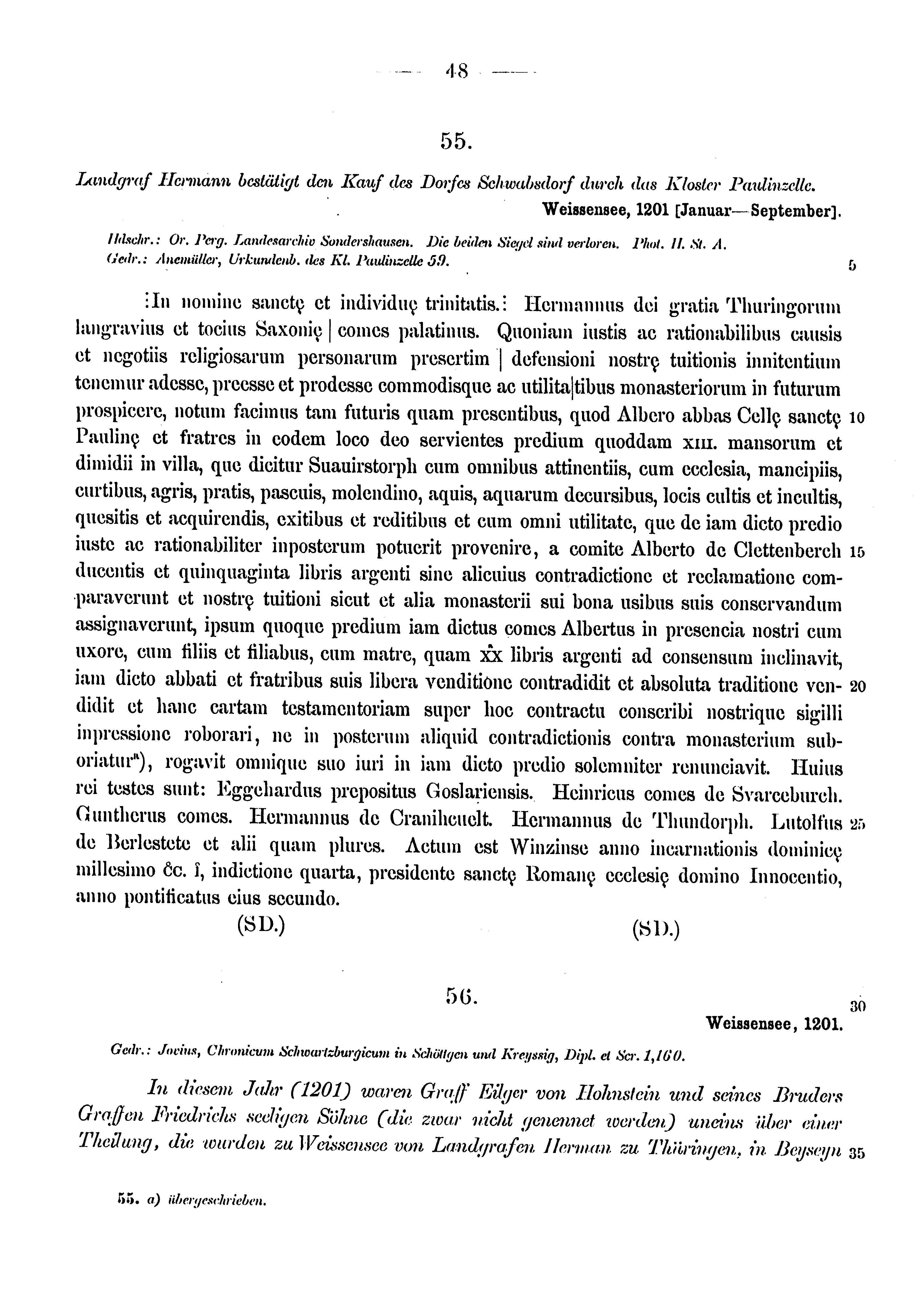 Historische Urkunde Seite 48 aus Band cds1a3