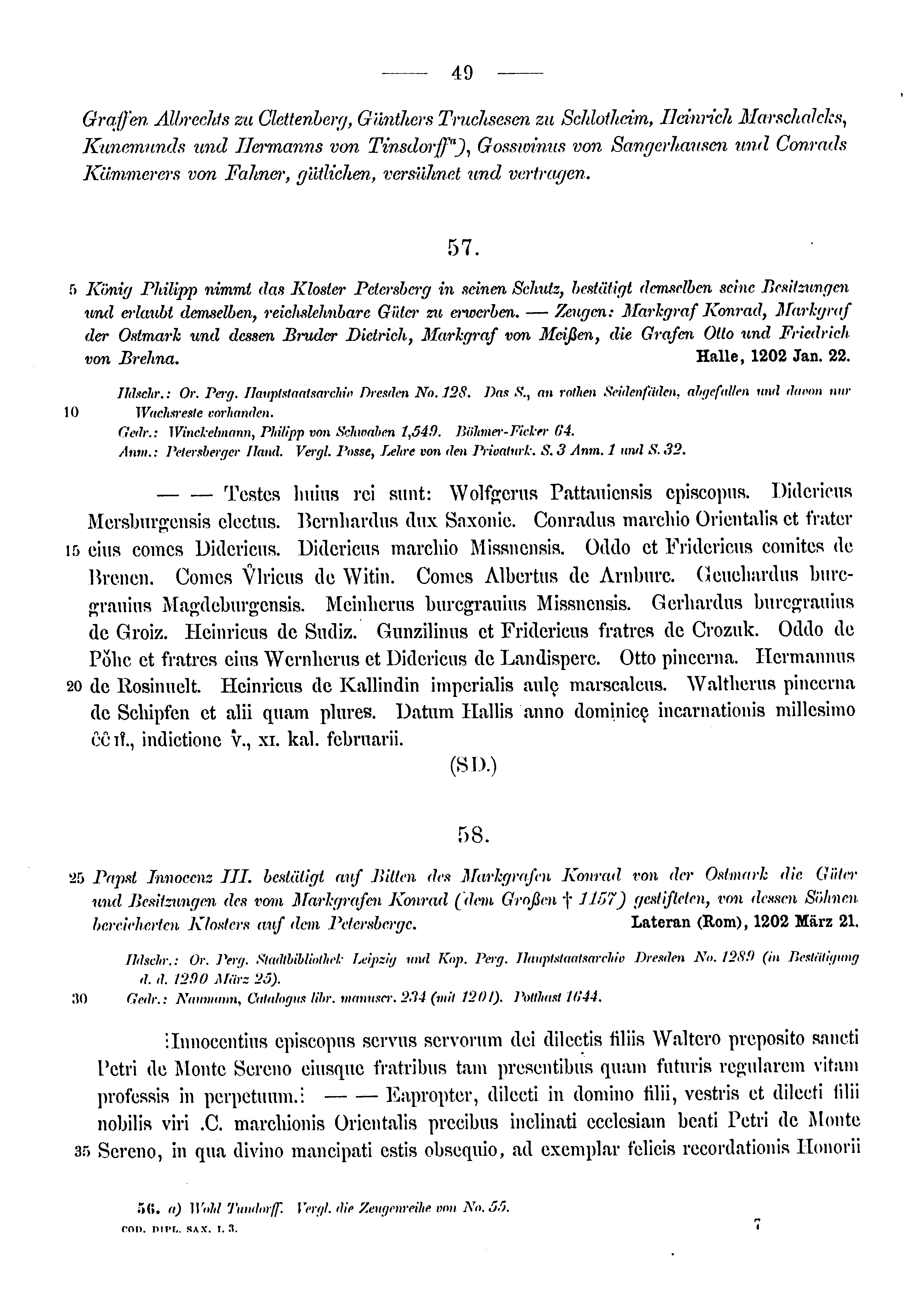 Historische Urkunde Seite 49 aus Band cds1a3