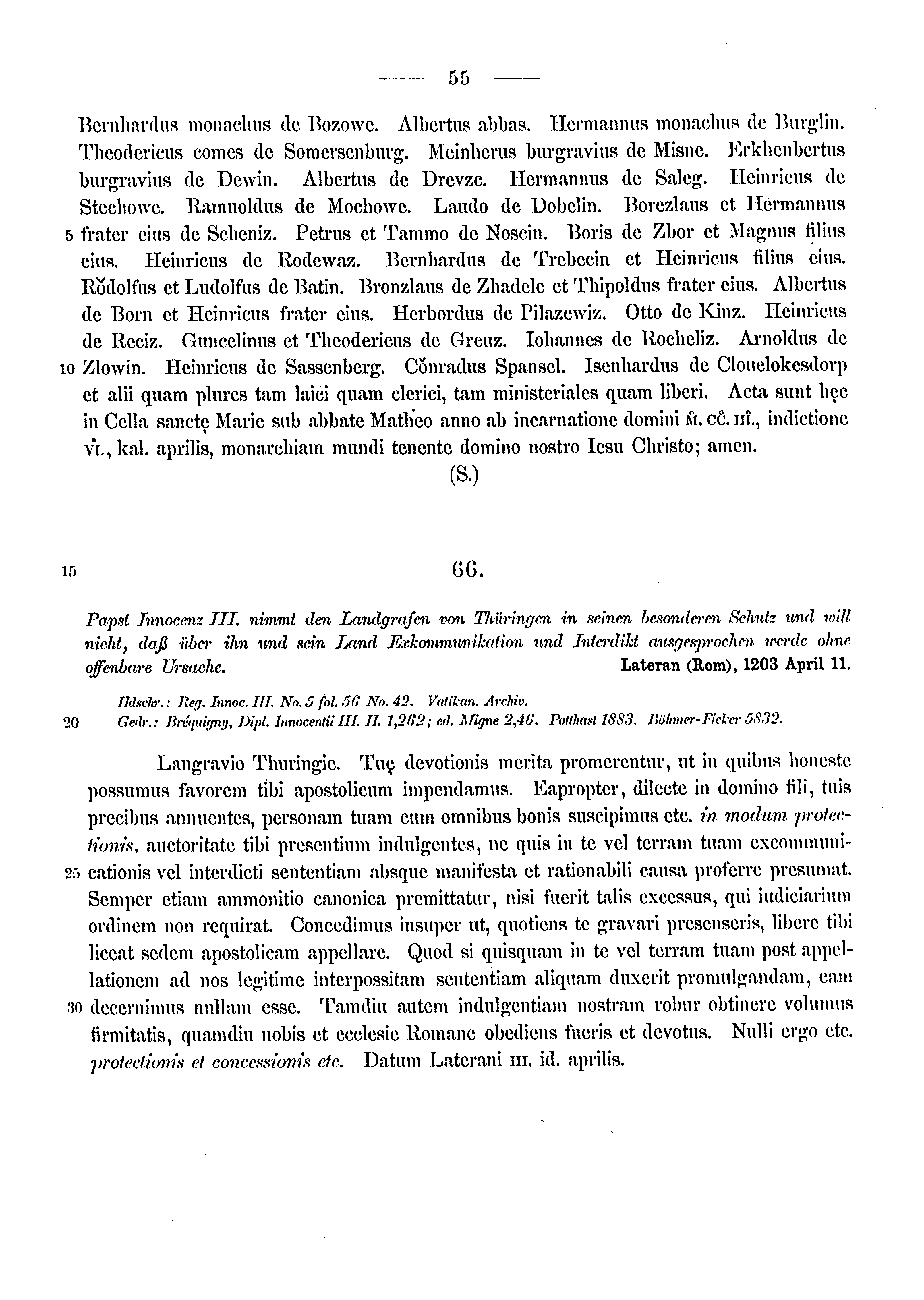 Historische Urkunde Seite 55 aus Band cds1a3