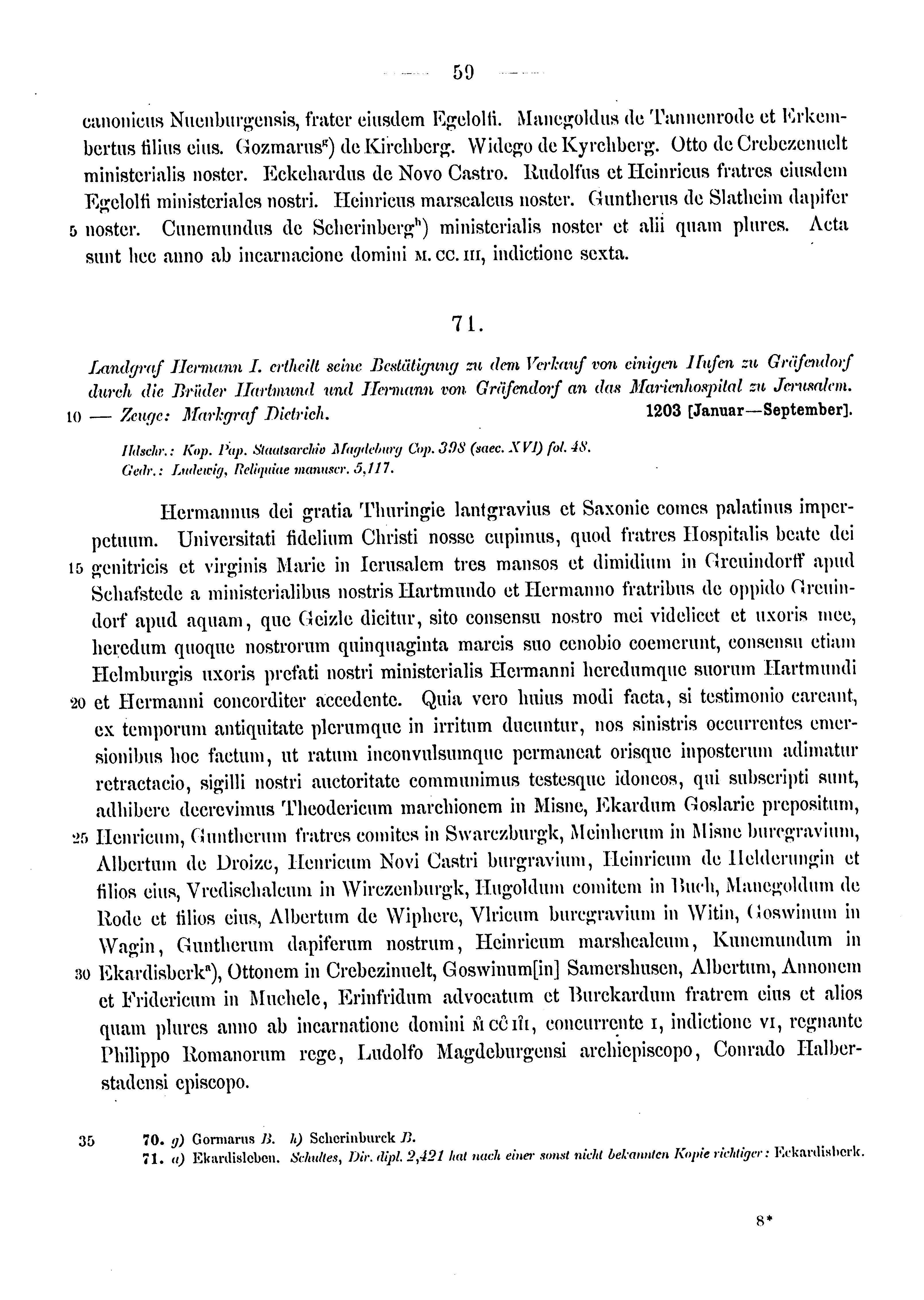 Historische Urkunde Seite 59 aus Band cds1a3