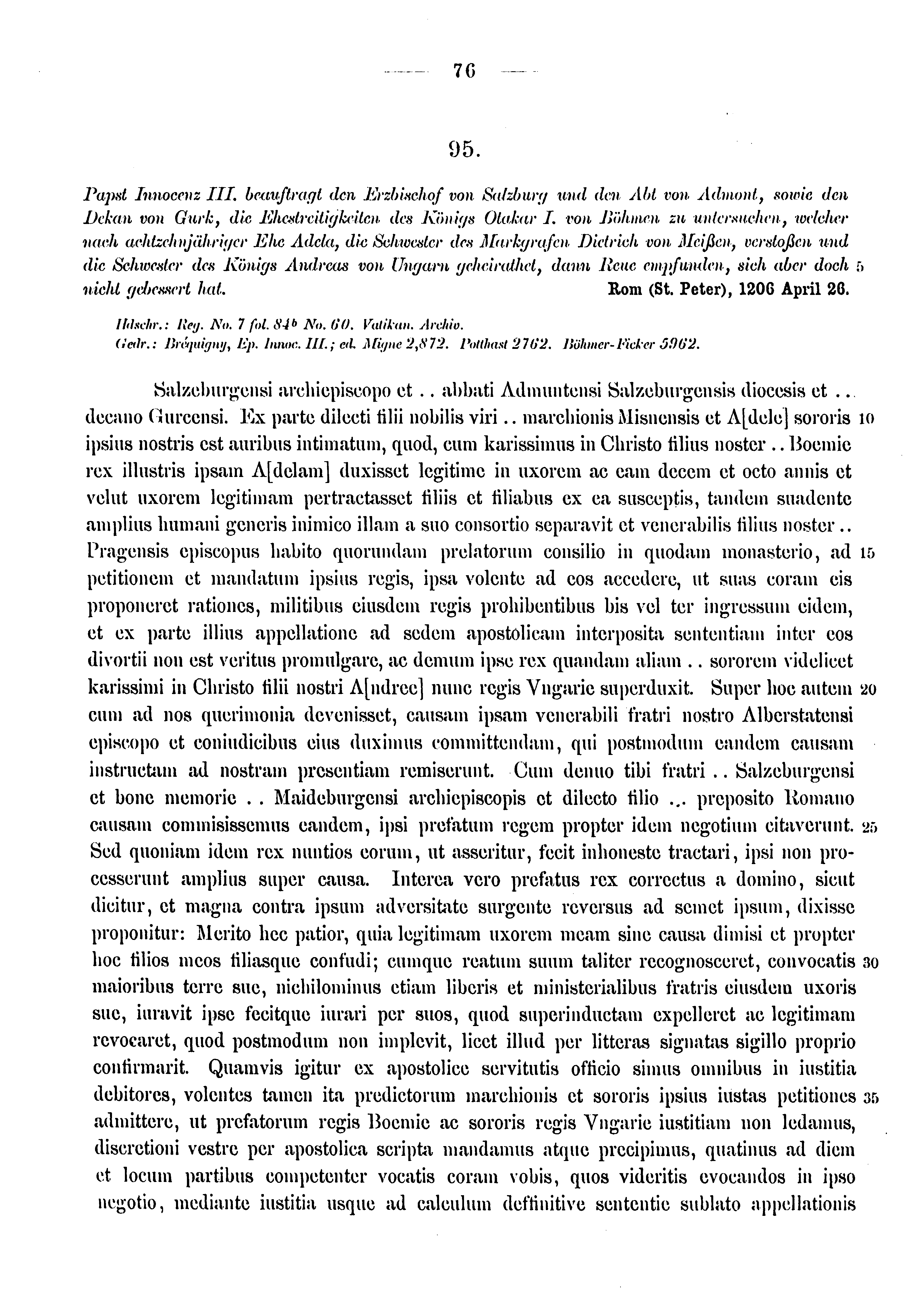 Historische Urkunde Seite 76 aus Band cds1a3