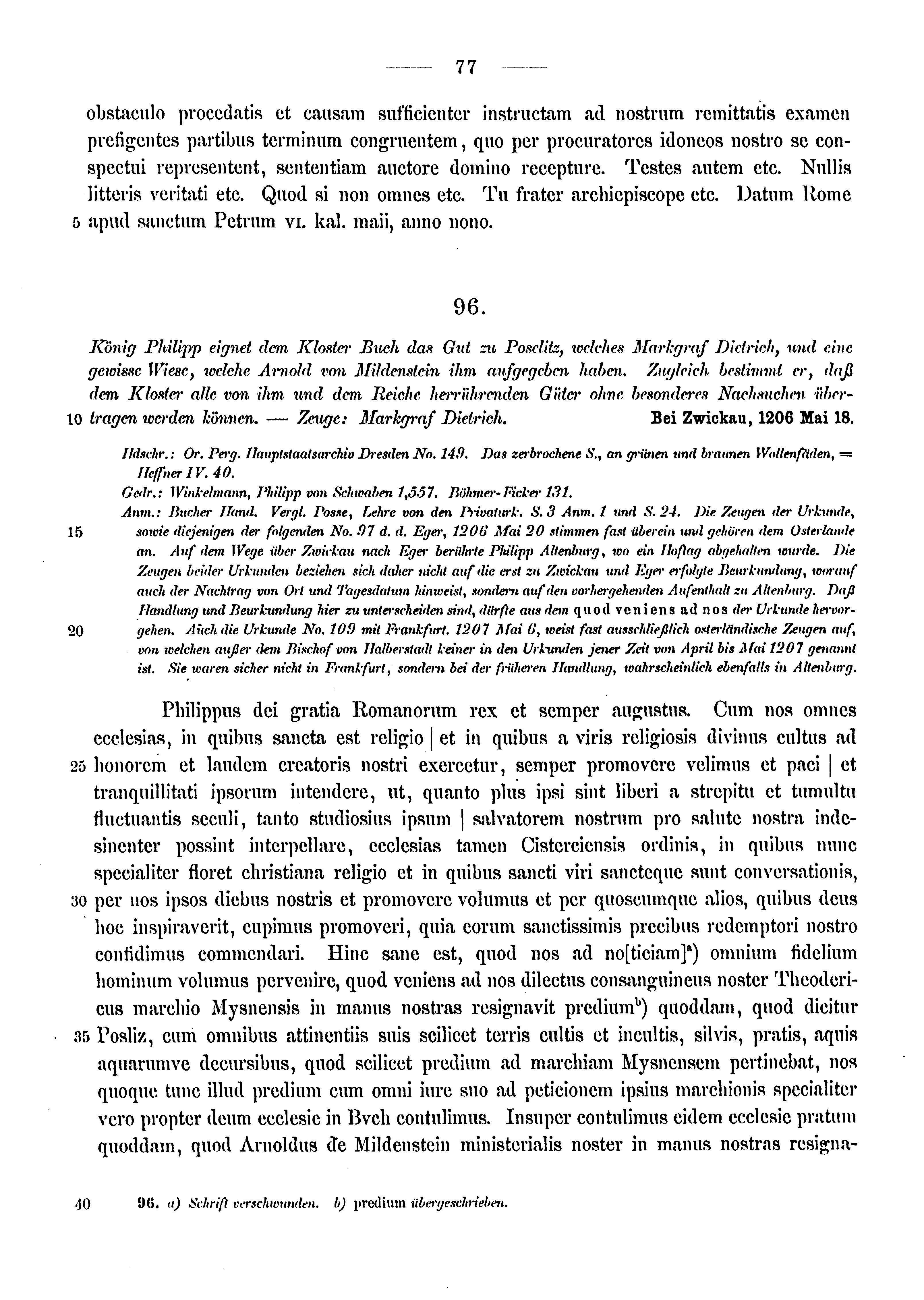 Historische Urkunde Seite 77 aus Band cds1a3