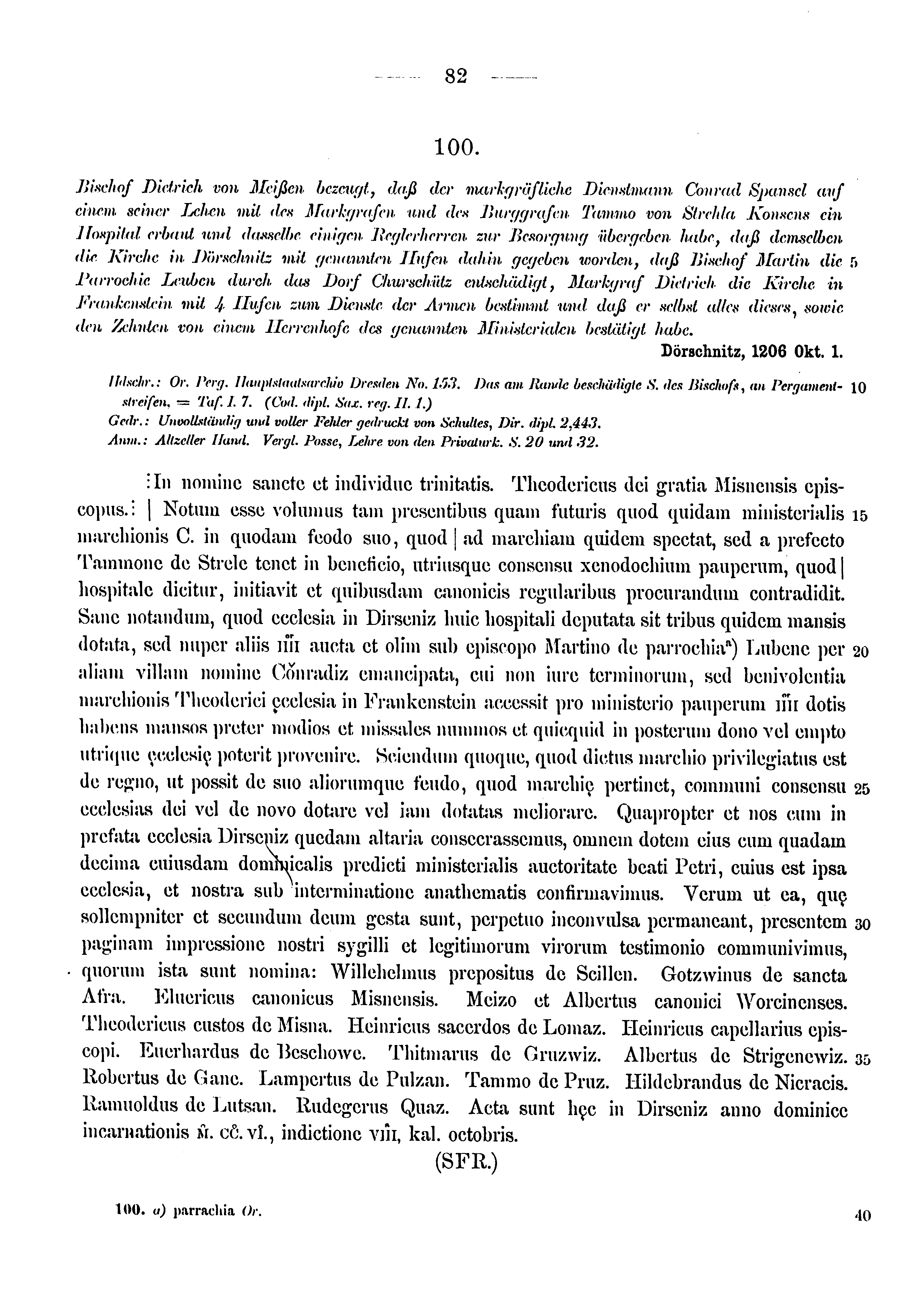 Historische Urkunde Seite 82 aus Band cds1a3