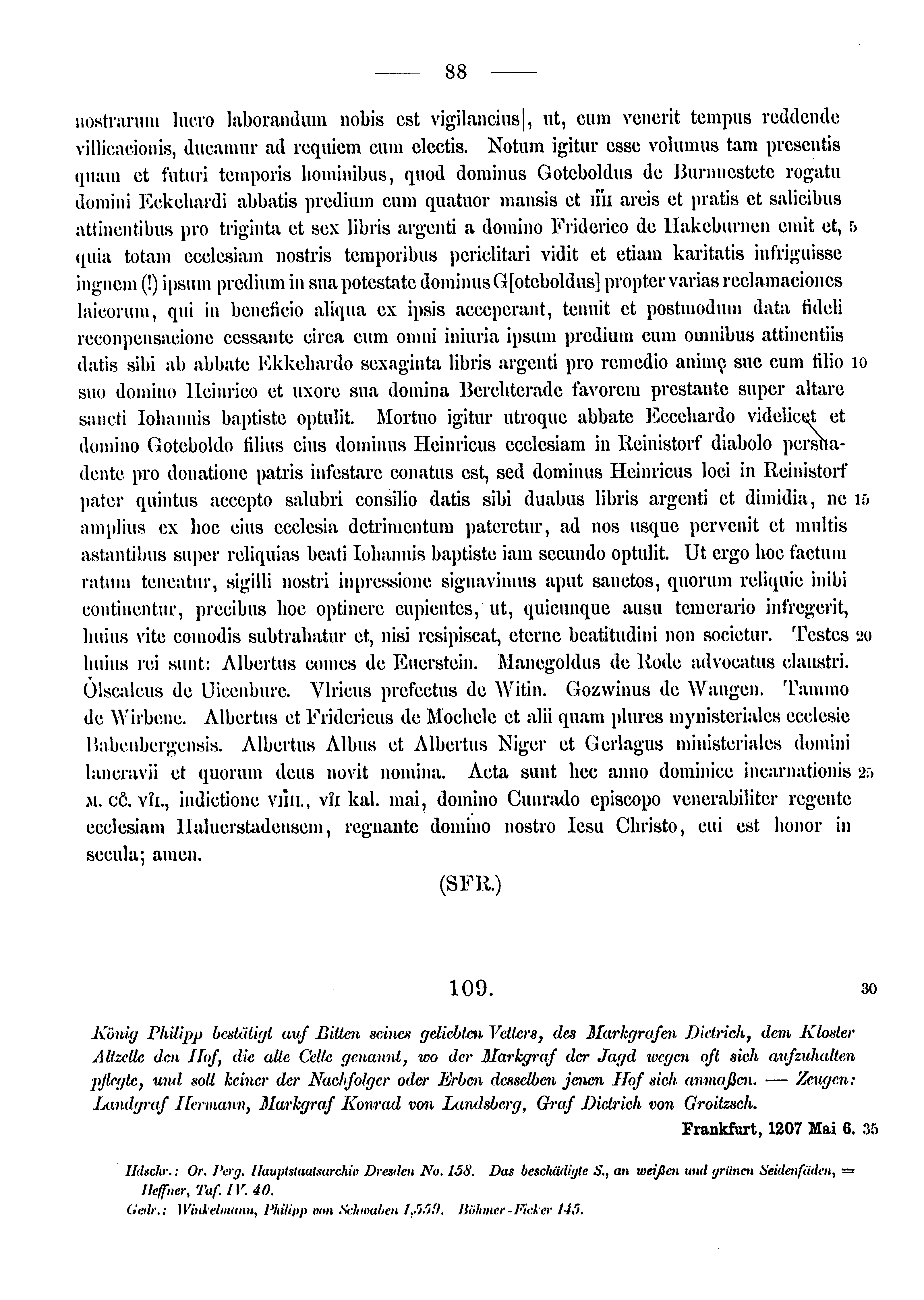 Historische Urkunde Seite 88 aus Band cds1a3