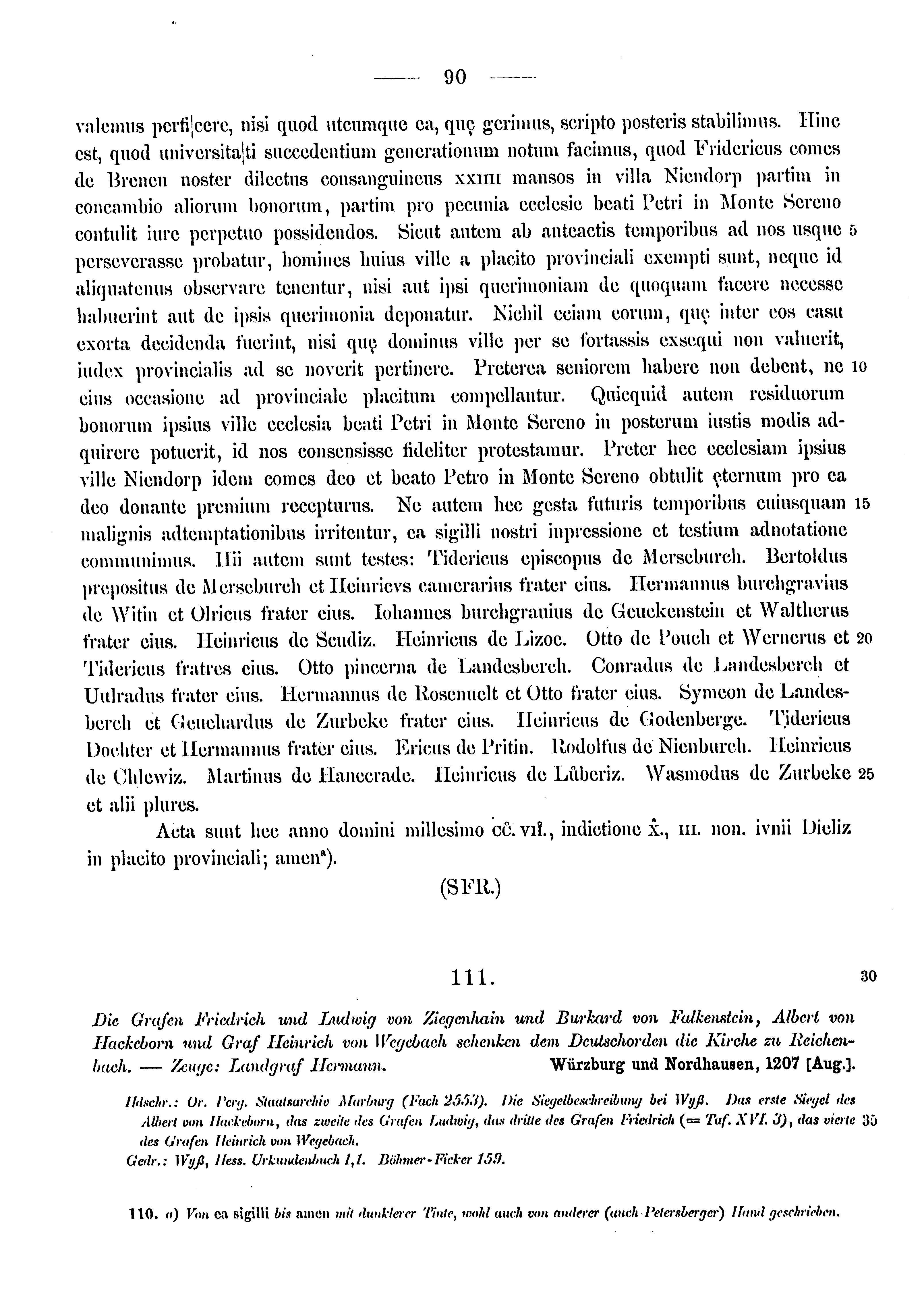 Historische Urkunde Seite 90 aus Band cds1a3