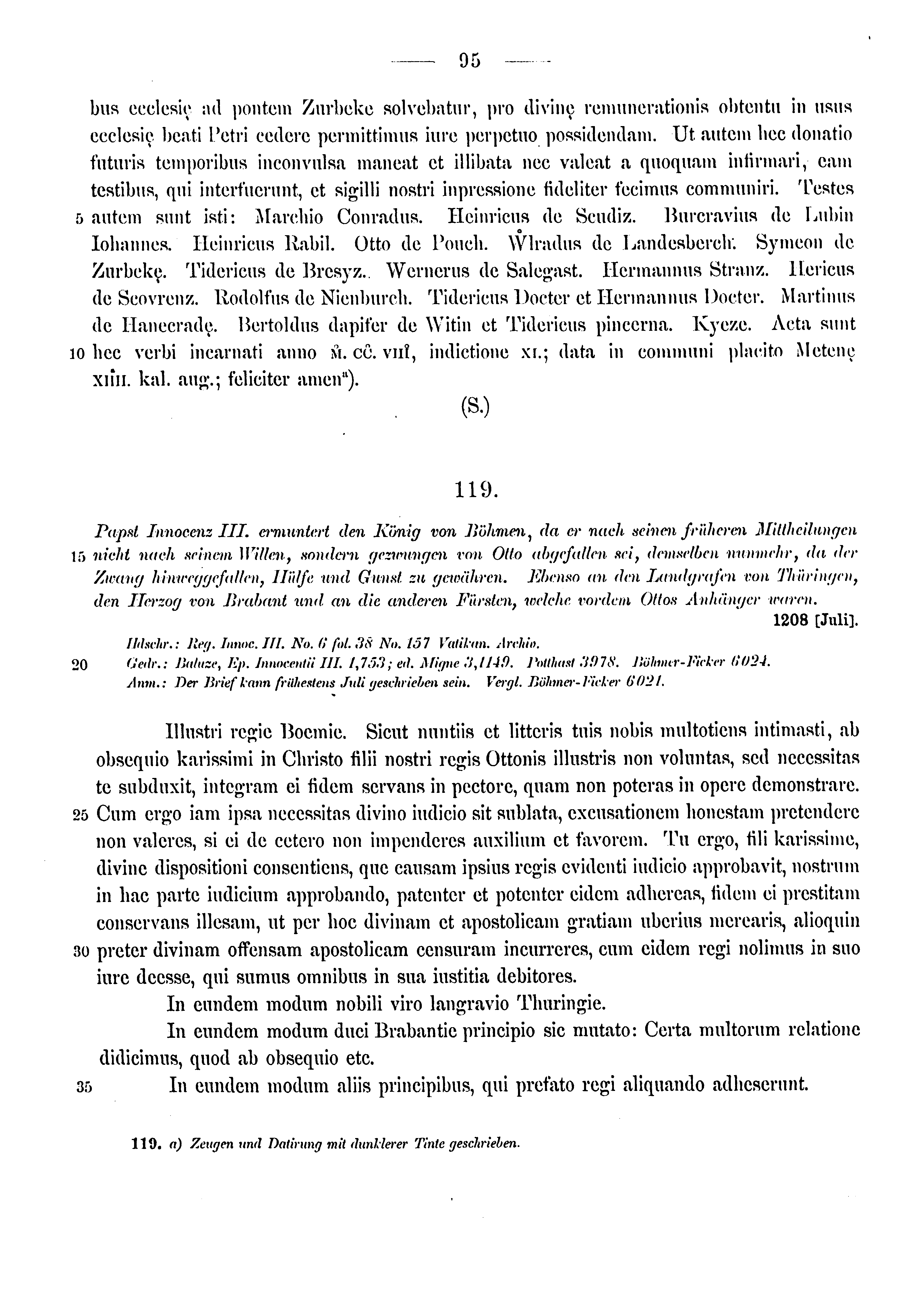 Historische Urkunde Seite 95 aus Band cds1a3