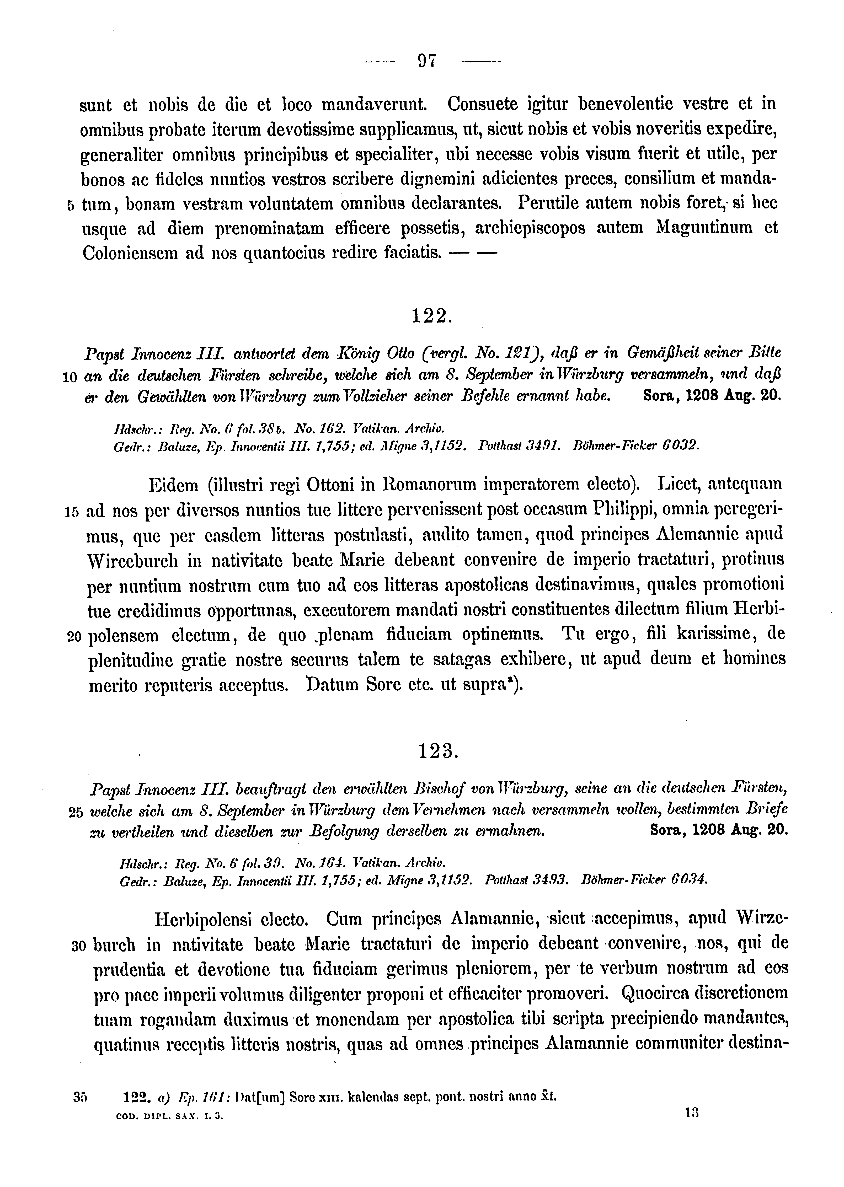 Historische Urkunde Seite 97 aus Band cds1a3