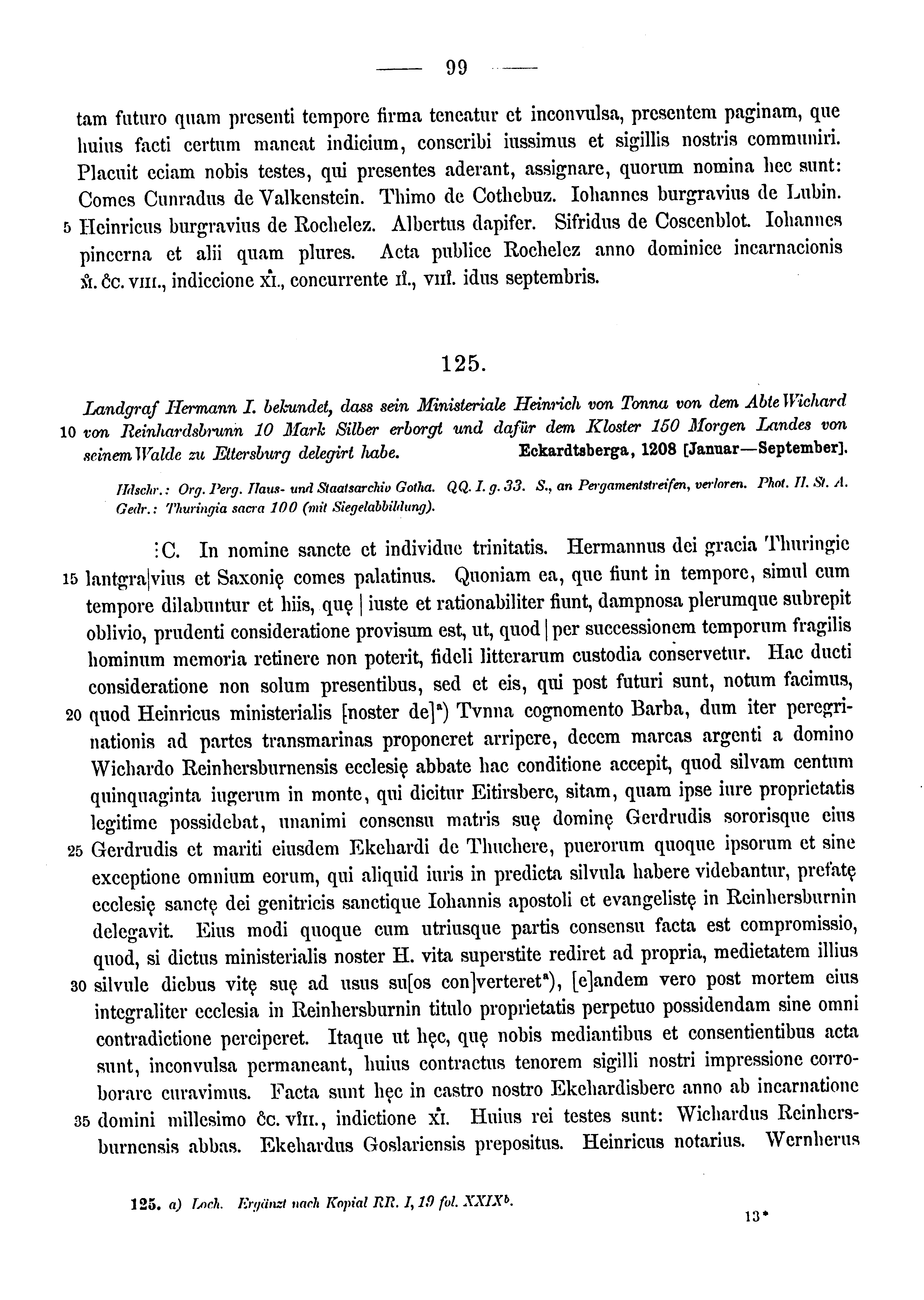 Historische Urkunde Seite 99 aus Band cds1a3