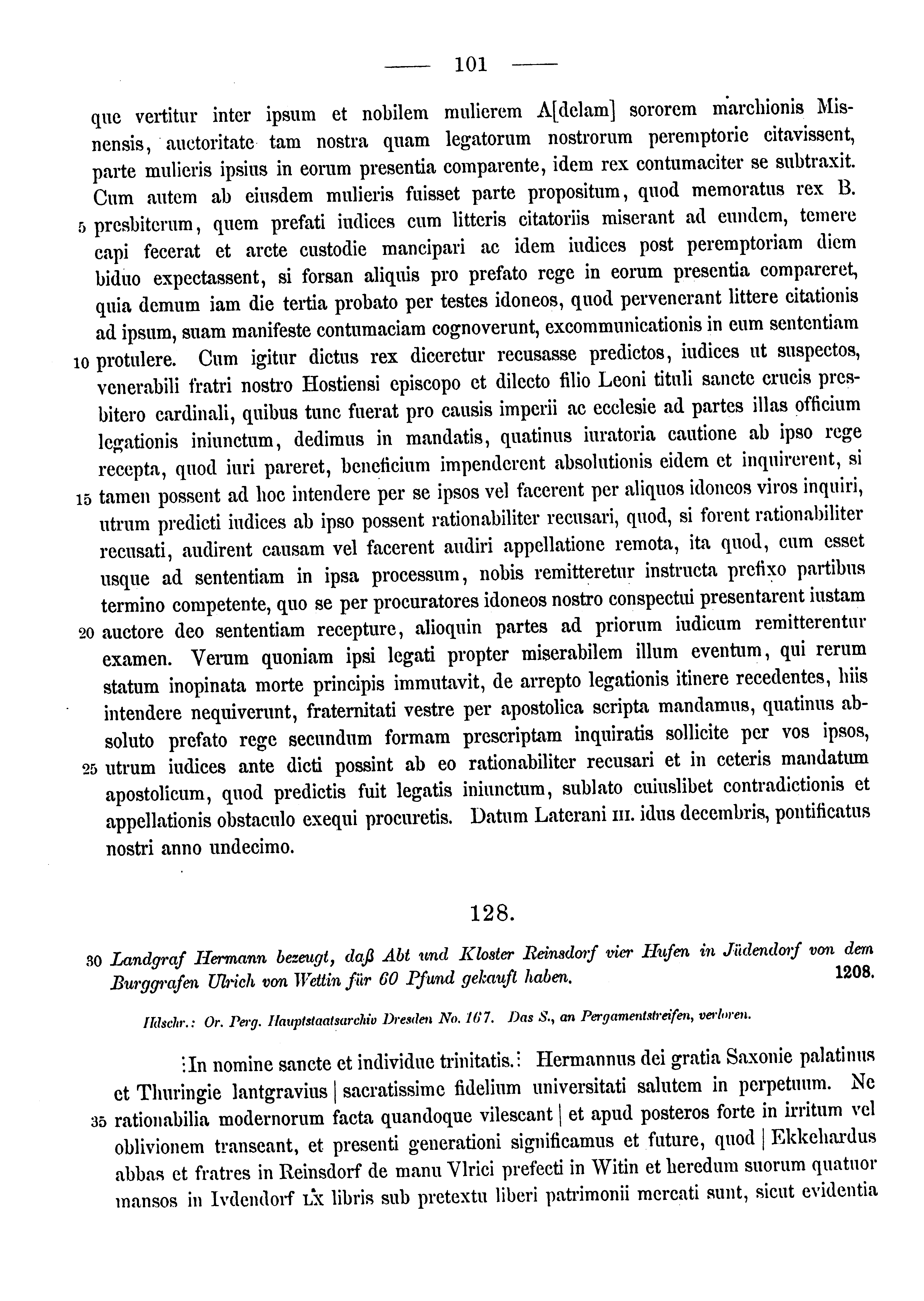 Historische Urkunde Seite 101 aus Band cds1a3