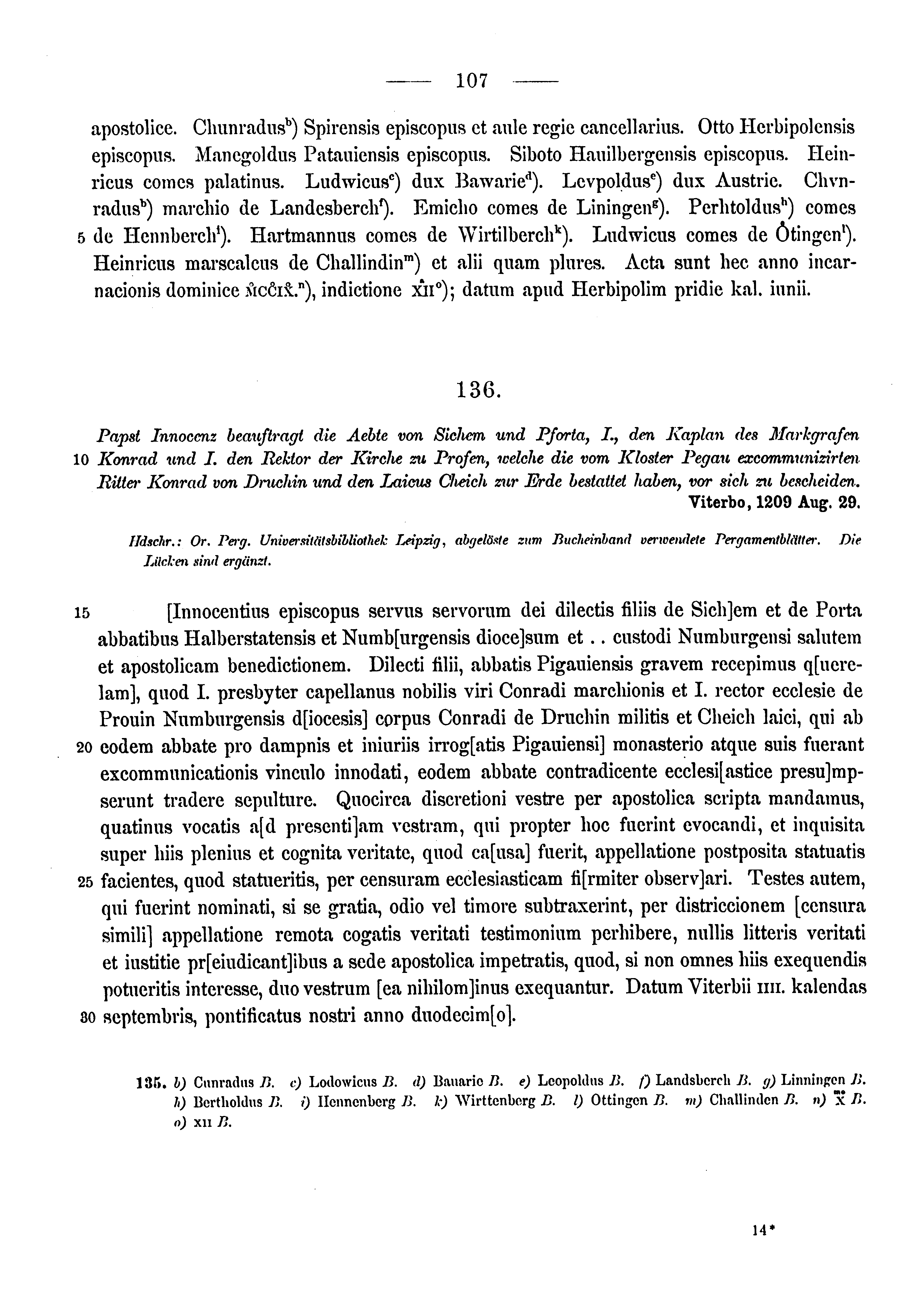 Historische Urkunde Seite 107 aus Band cds1a3