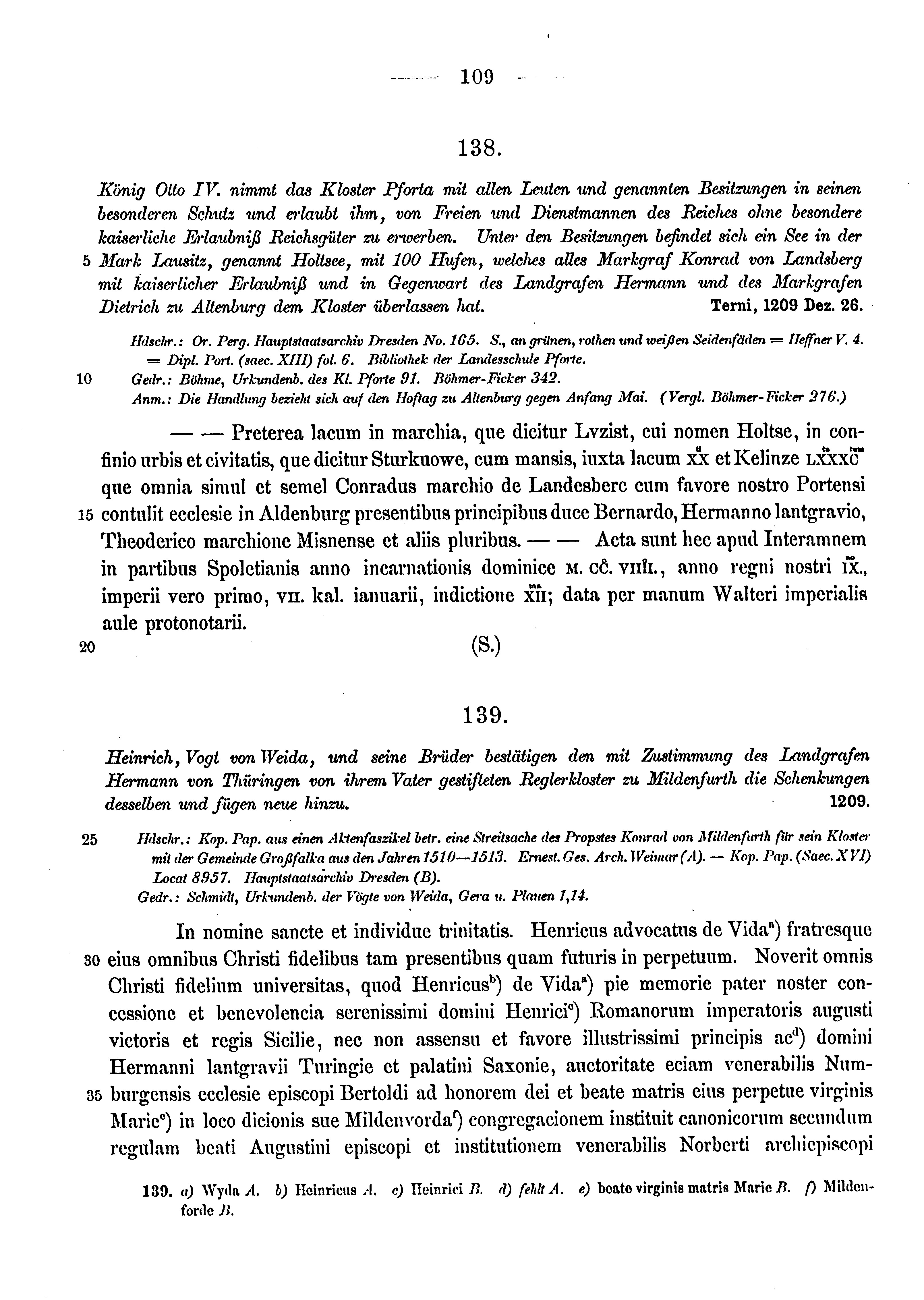 Historische Urkunde Seite 109 aus Band cds1a3