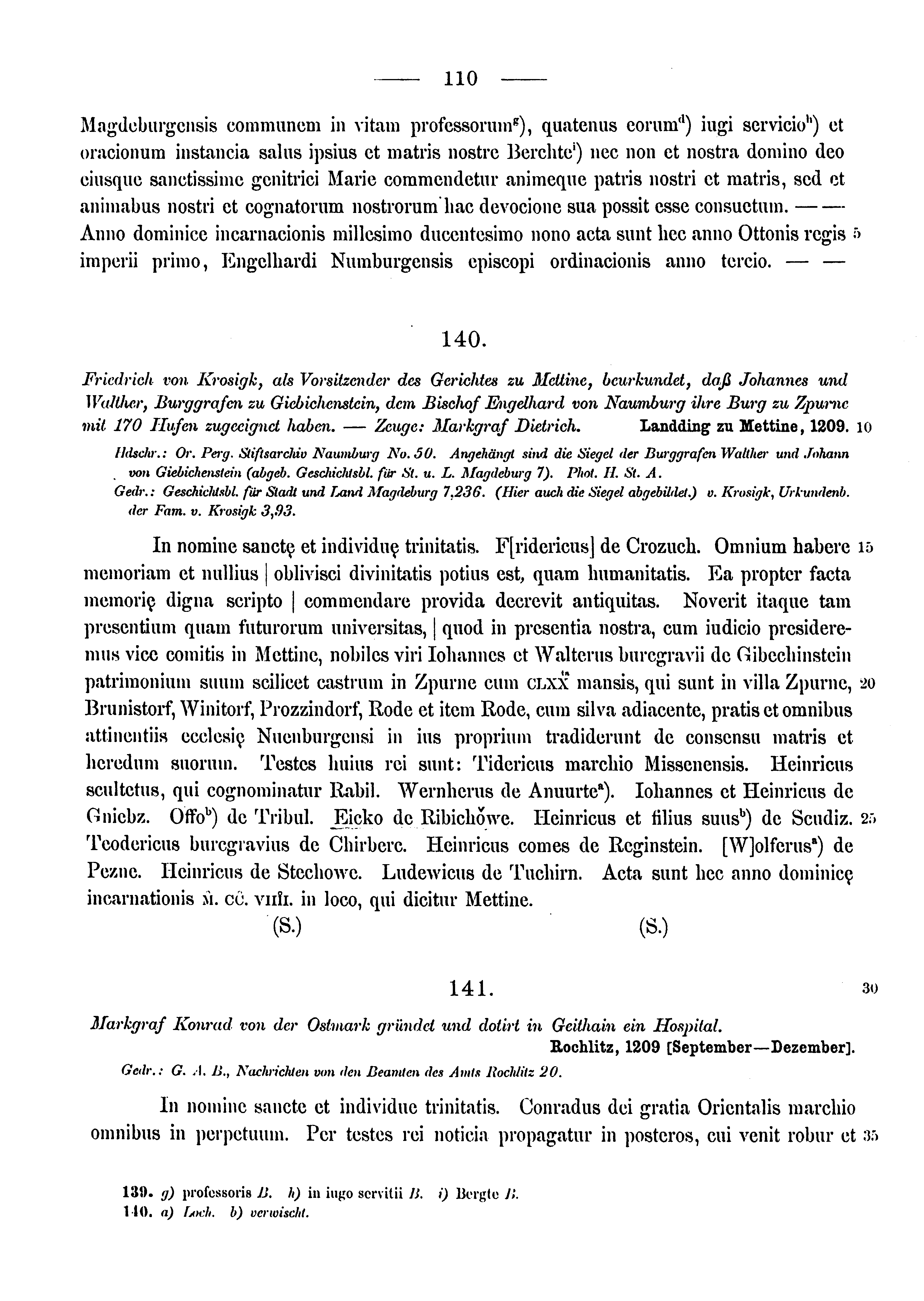 Historische Urkunde Seite 110 aus Band cds1a3