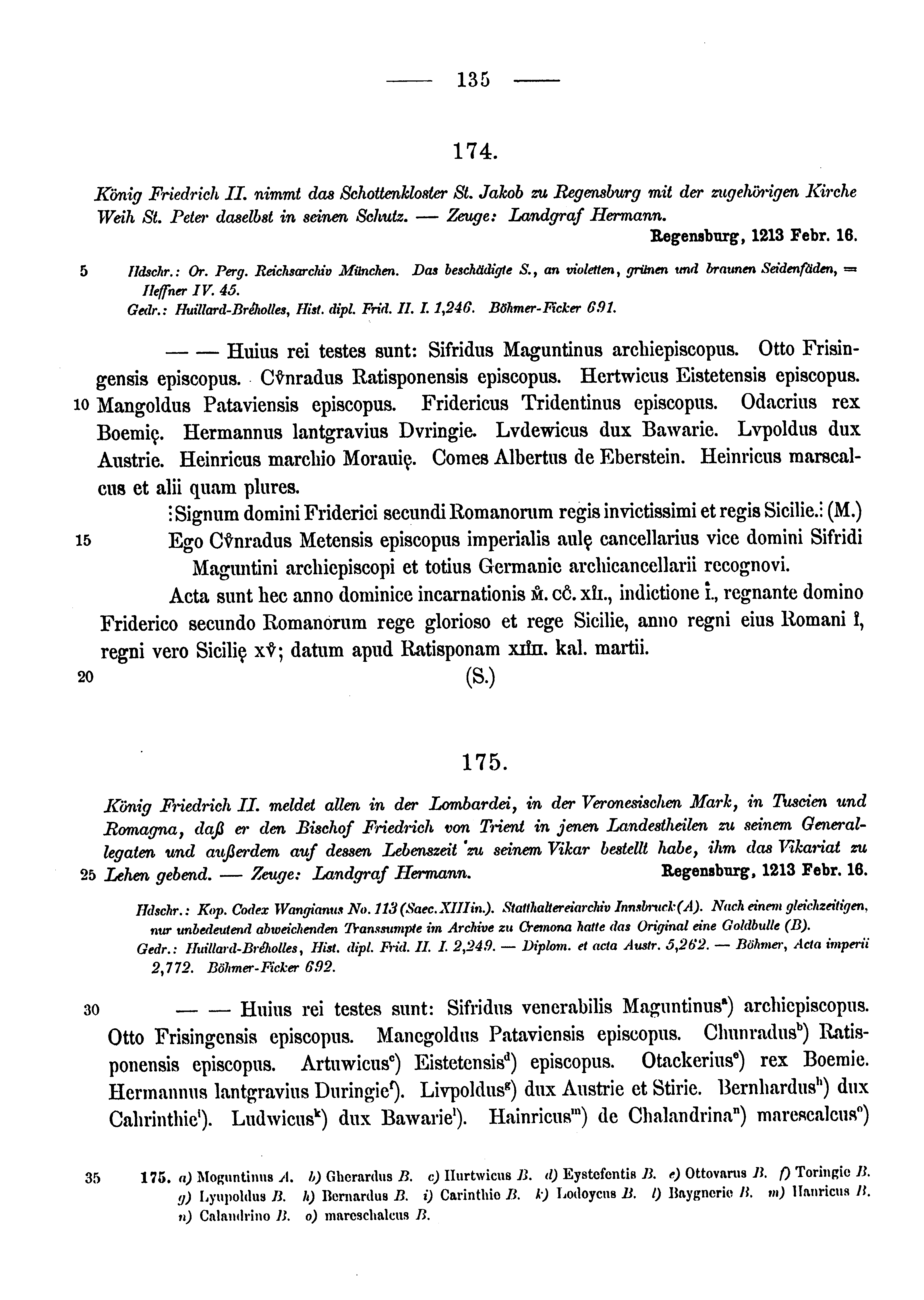Historische Urkunde Seite 135 aus Band cds1a3