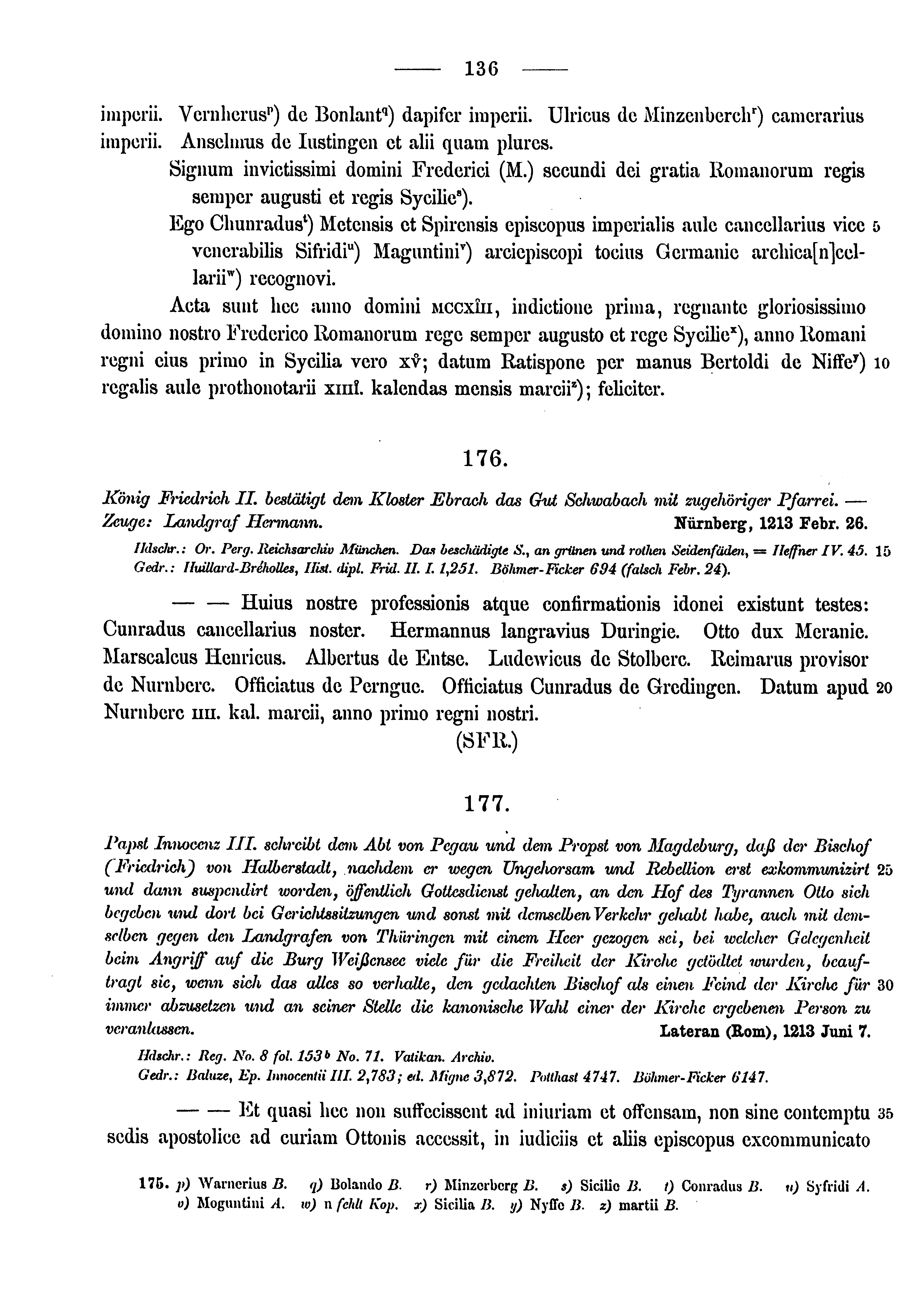 Historische Urkunde Seite 136 aus Band cds1a3