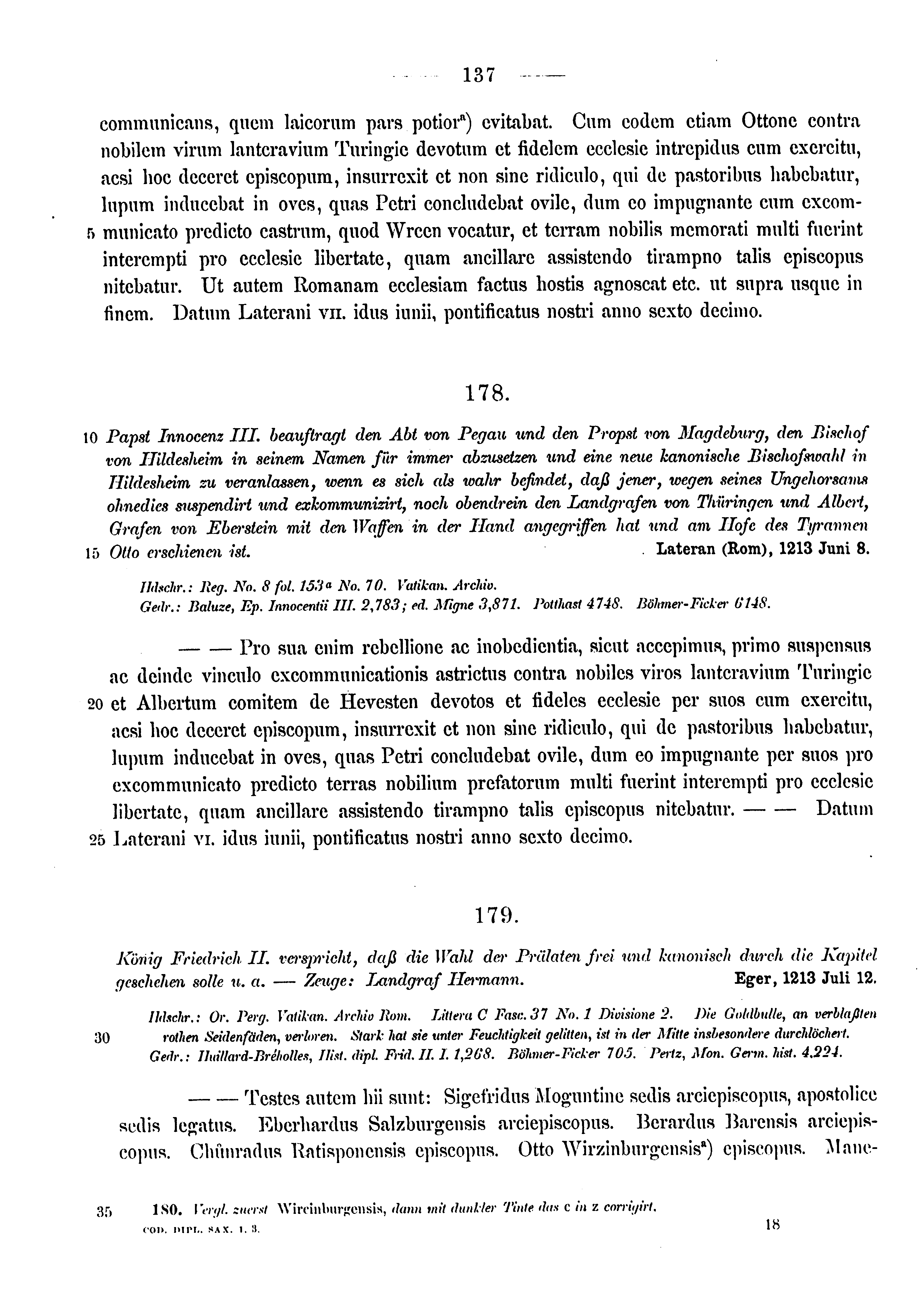 Historische Urkunde Seite 137 aus Band cds1a3