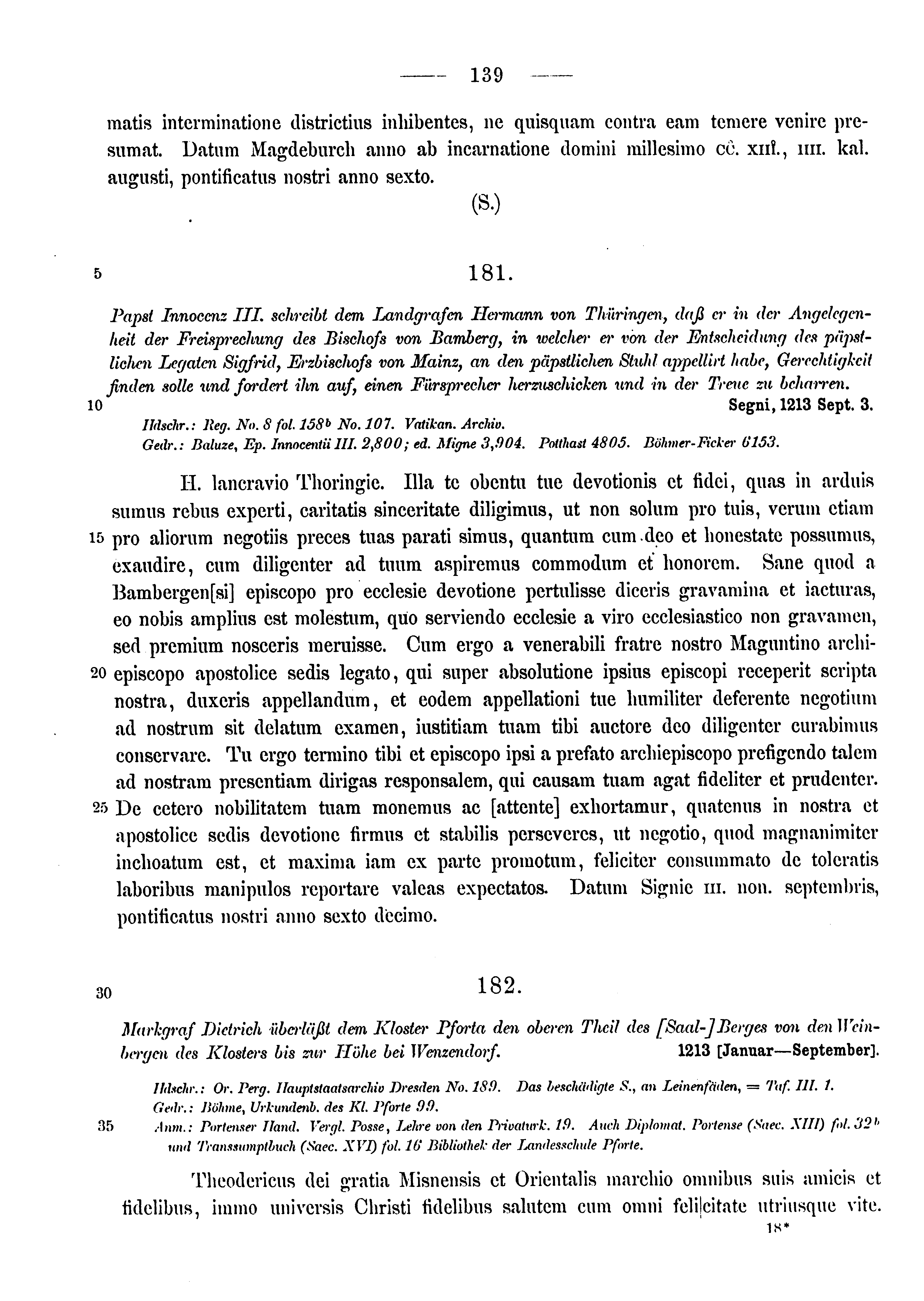 Historische Urkunde Seite 139 aus Band cds1a3