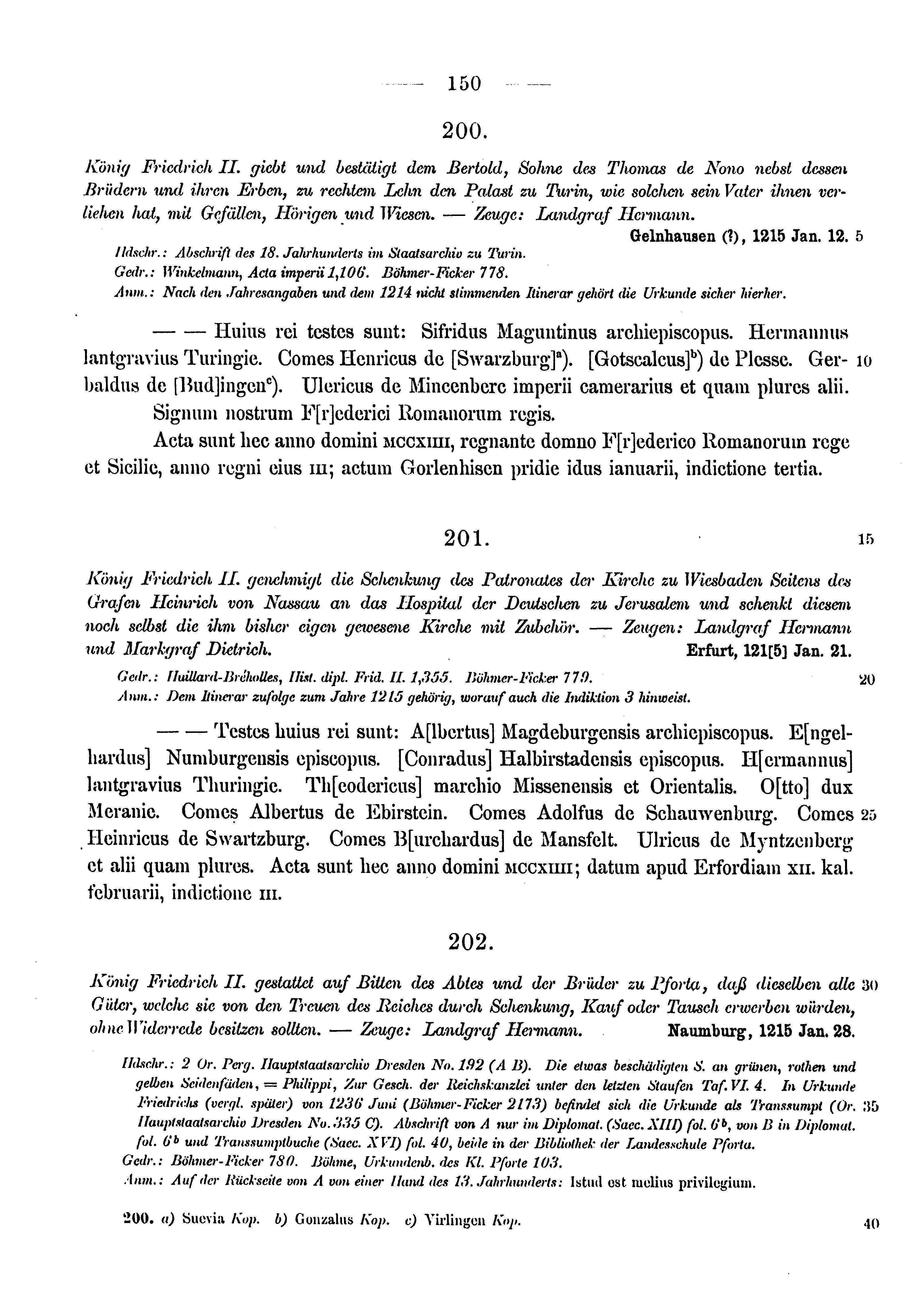 Historische Urkunde Seite 150 aus Band cds1a3