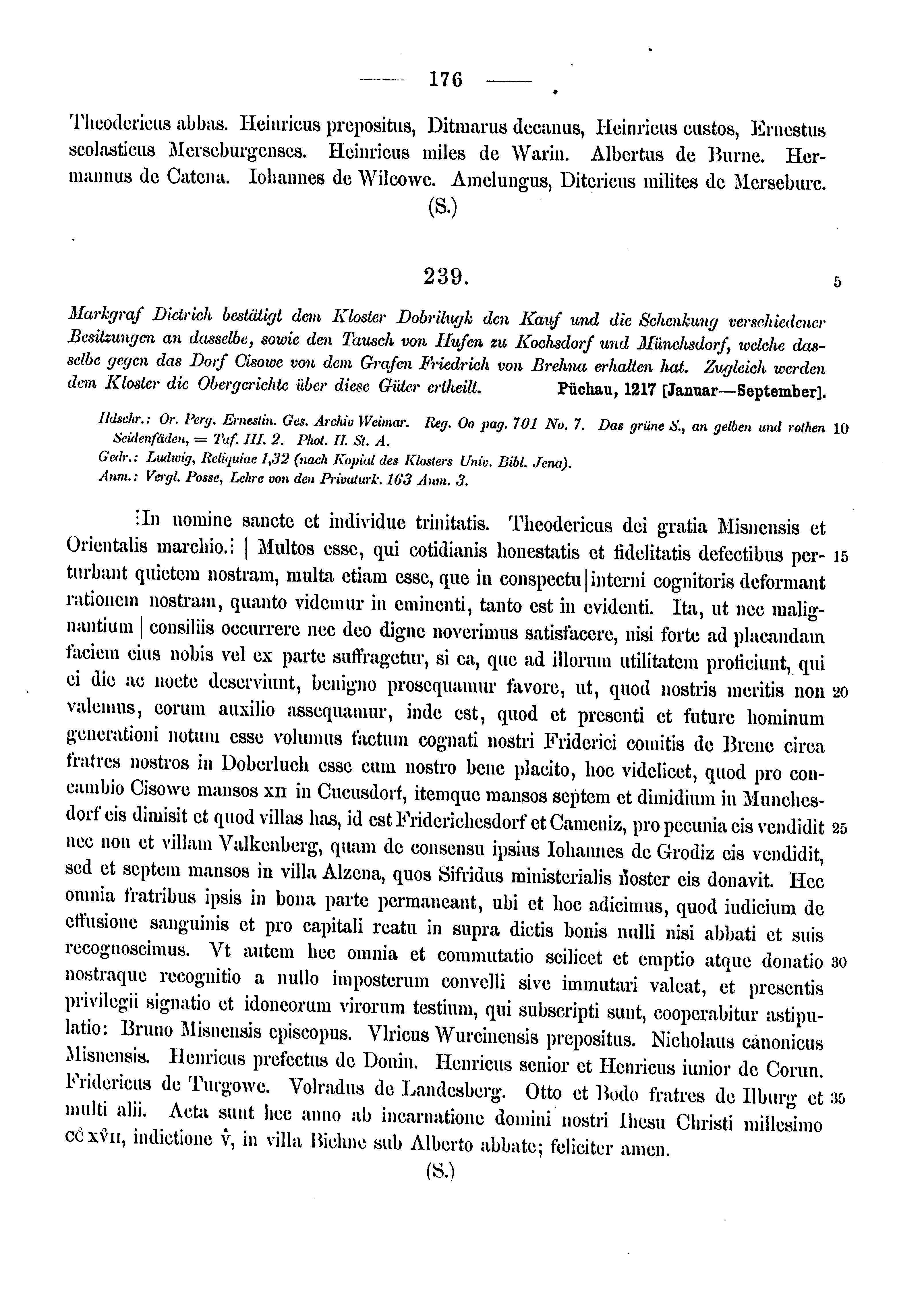 Historische Urkunde Seite 176 aus Band cds1a3