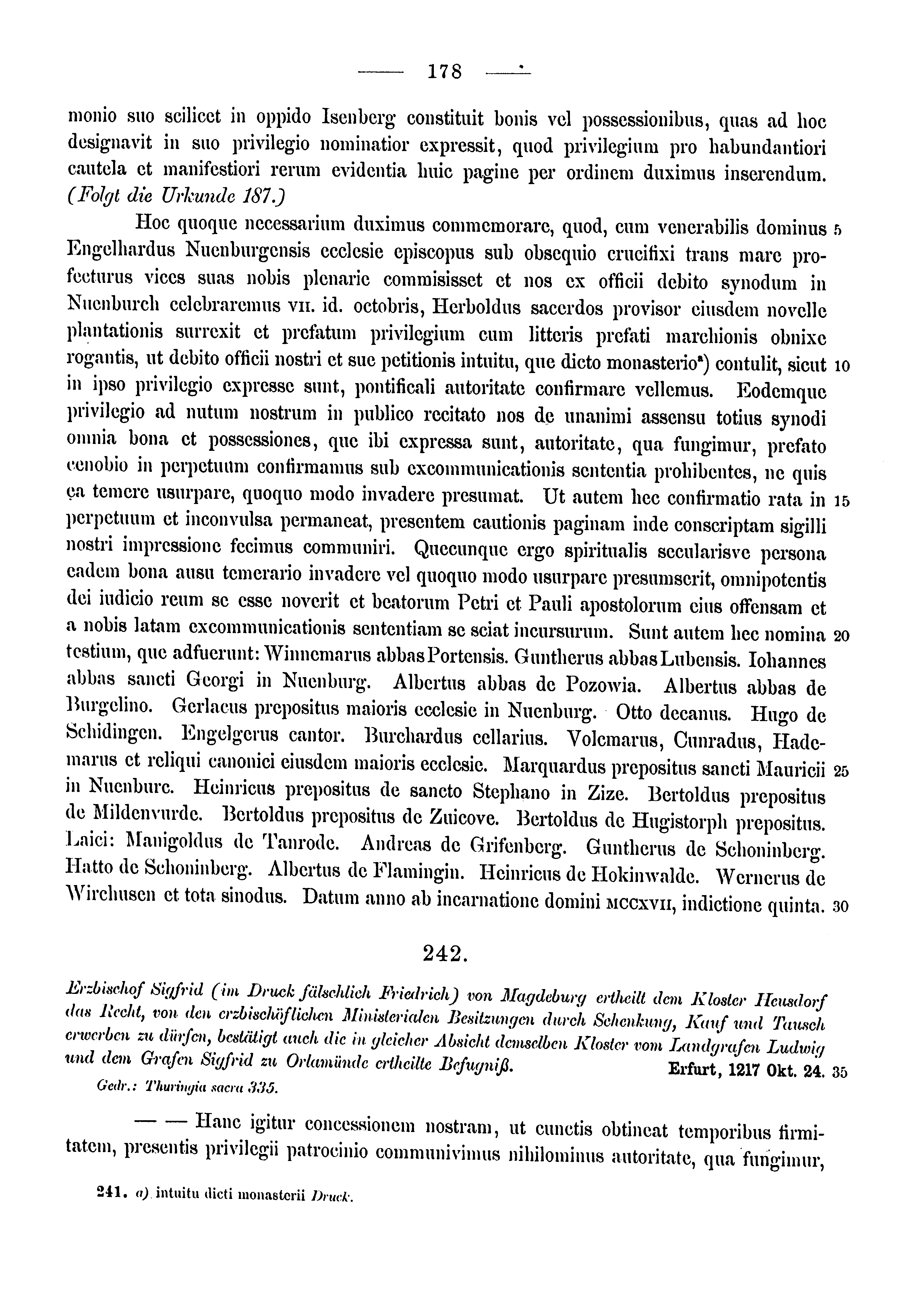 Historische Urkunde Seite 178 aus Band cds1a3