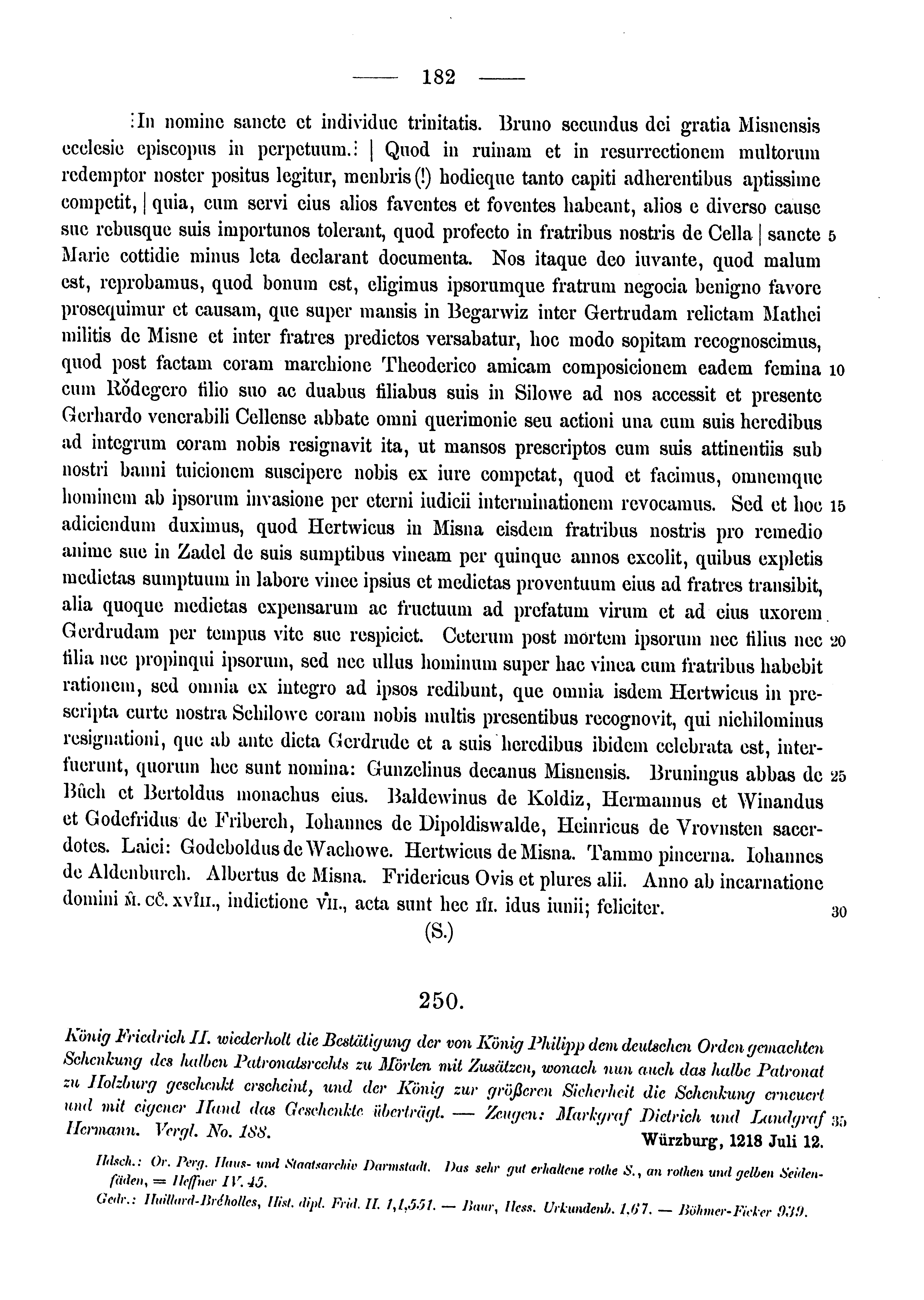 Historische Urkunde Seite 182 aus Band cds1a3