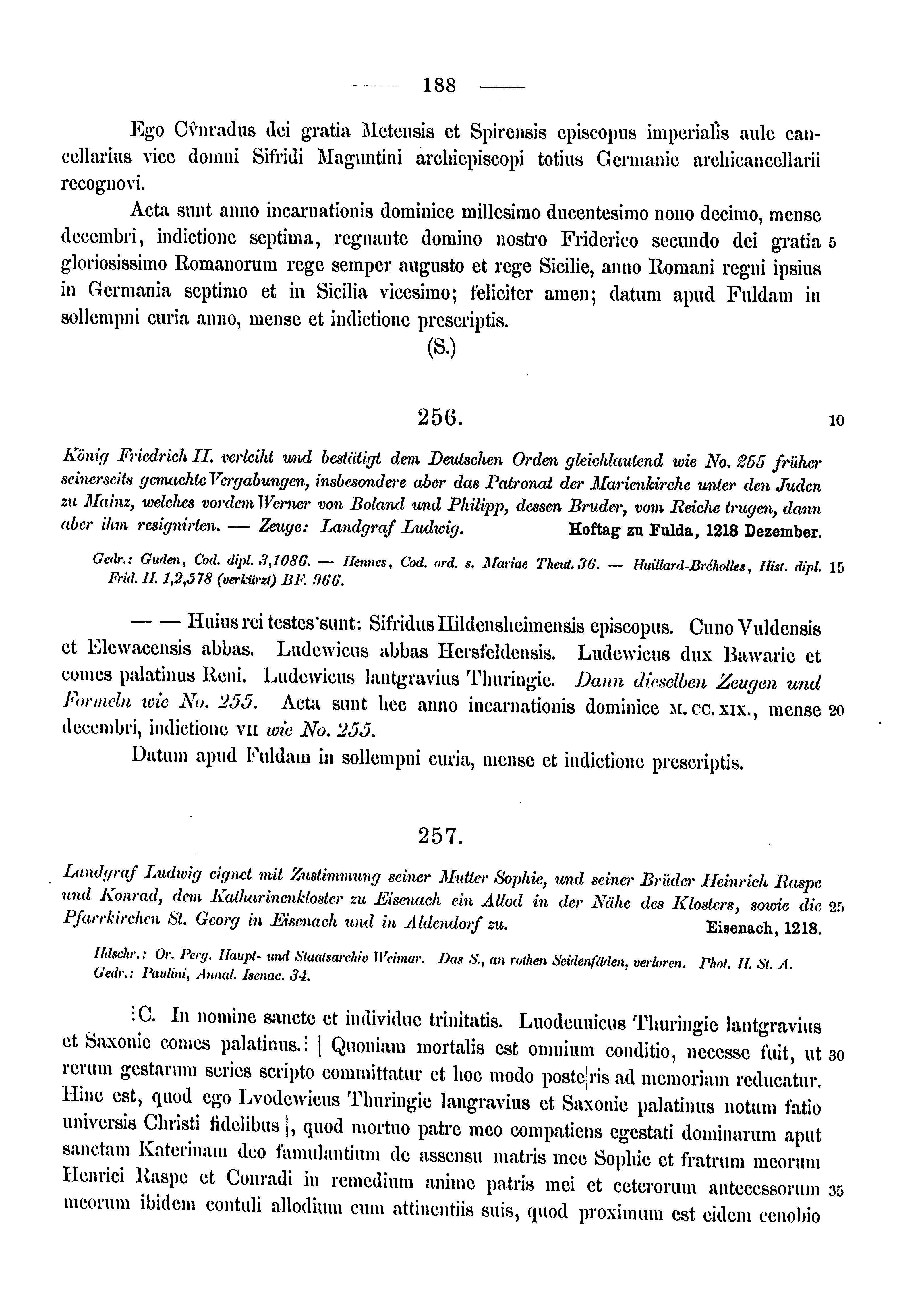 Historische Urkunde Seite 188 aus Band cds1a3