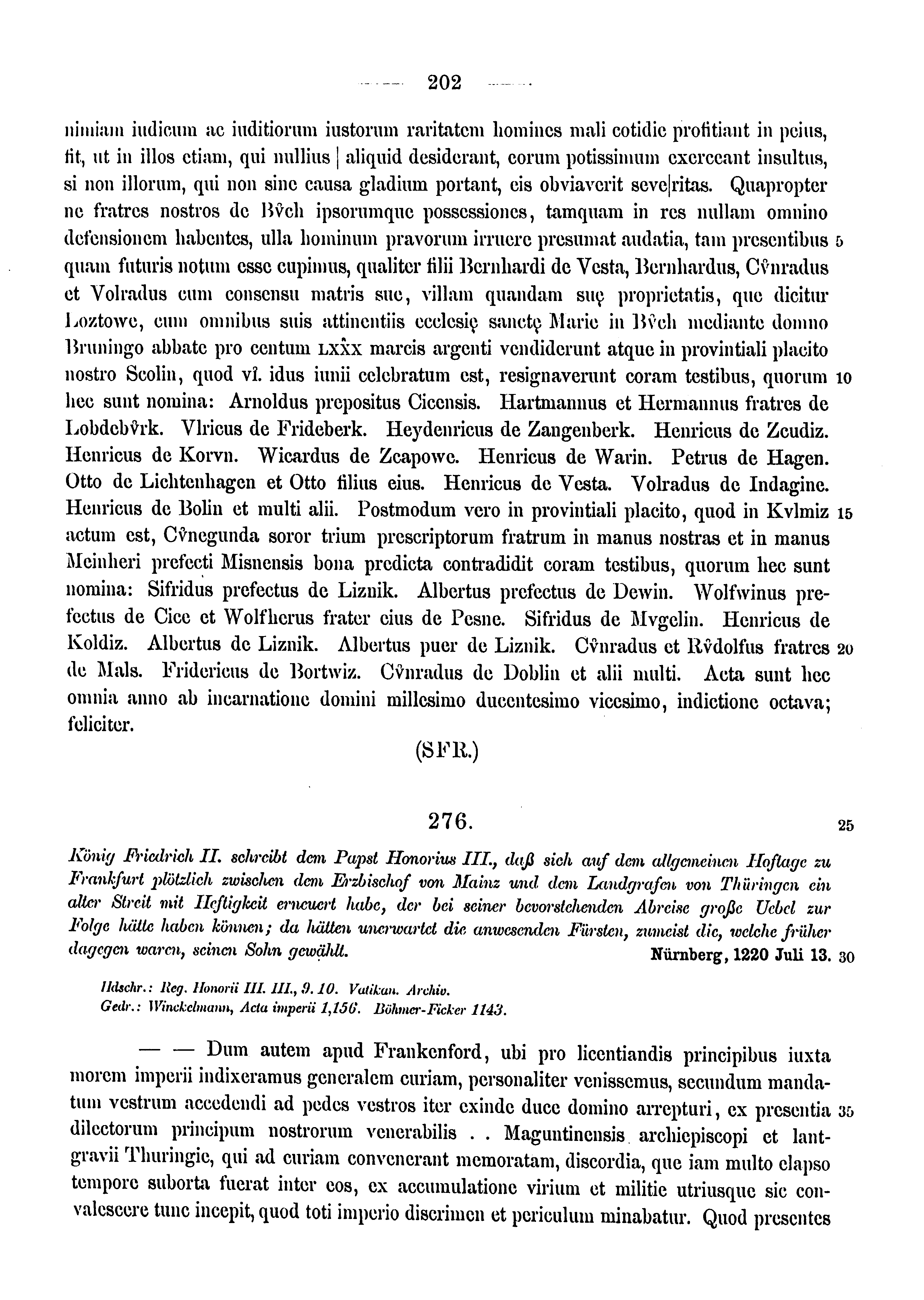 Historische Urkunde Seite 202 aus Band cds1a3