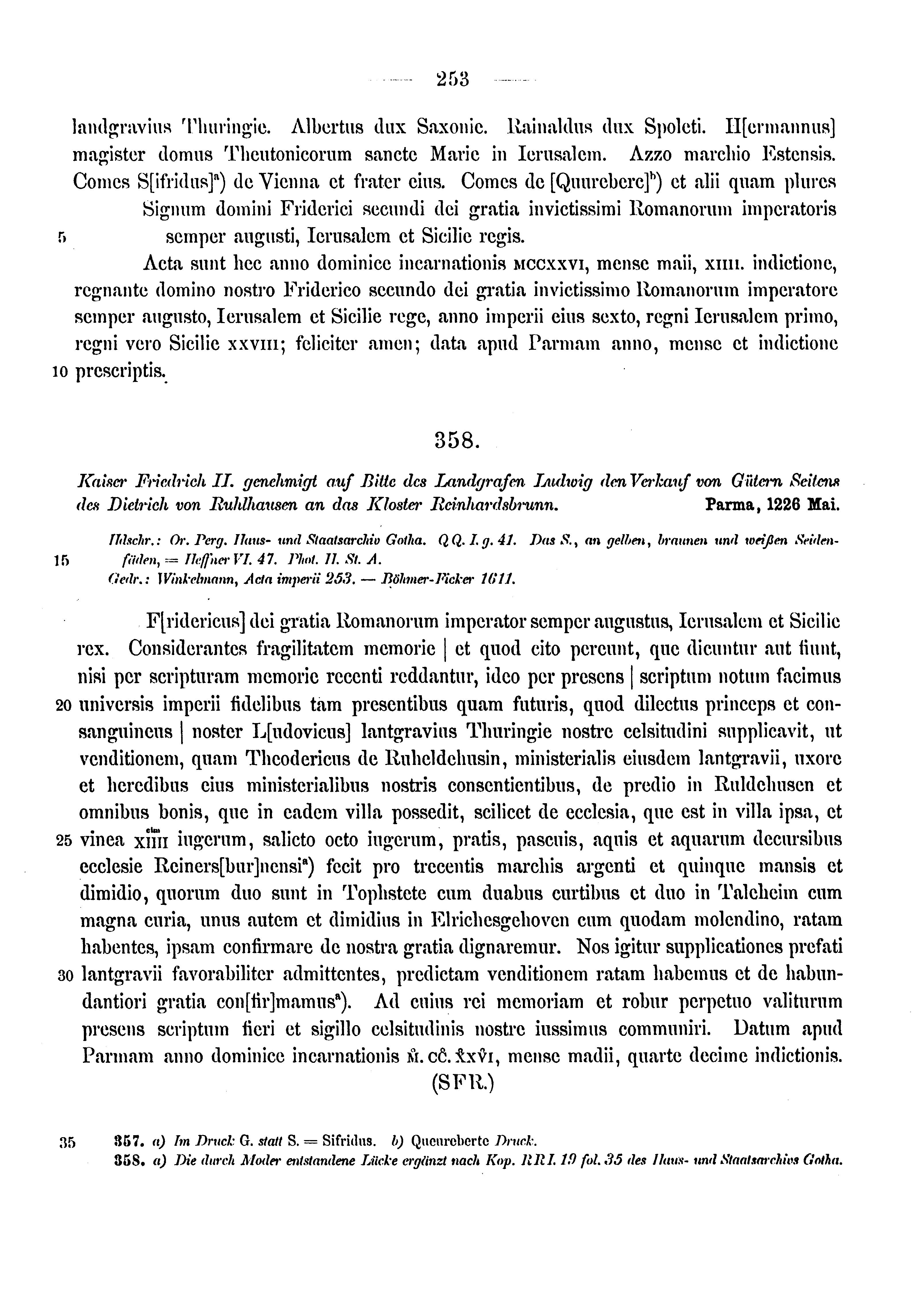 Historische Urkunde Seite 253 aus Band cds1a3