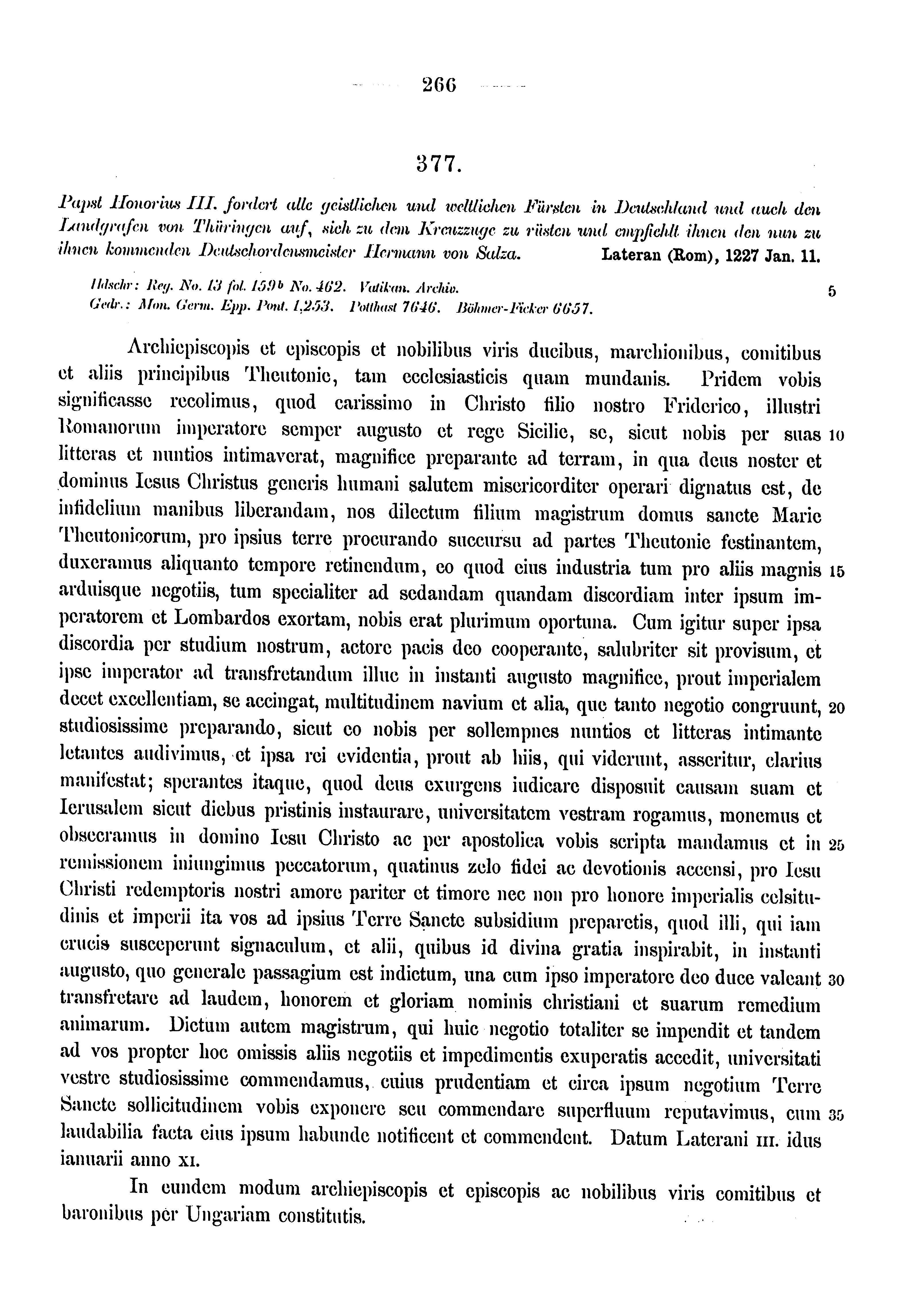 Historische Urkunde Seite 266 aus Band cds1a3