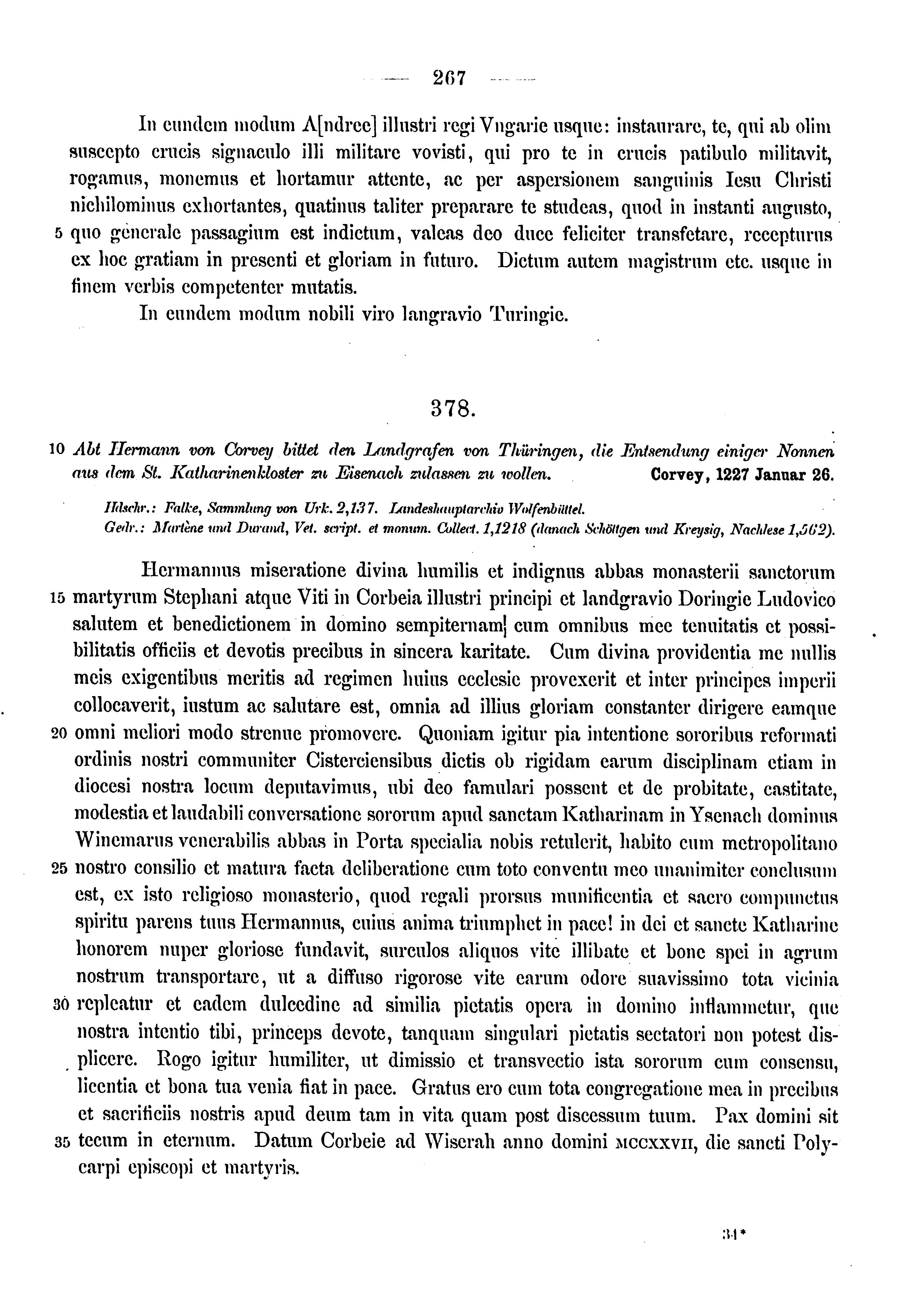 Historische Urkunde Seite 267 aus Band cds1a3