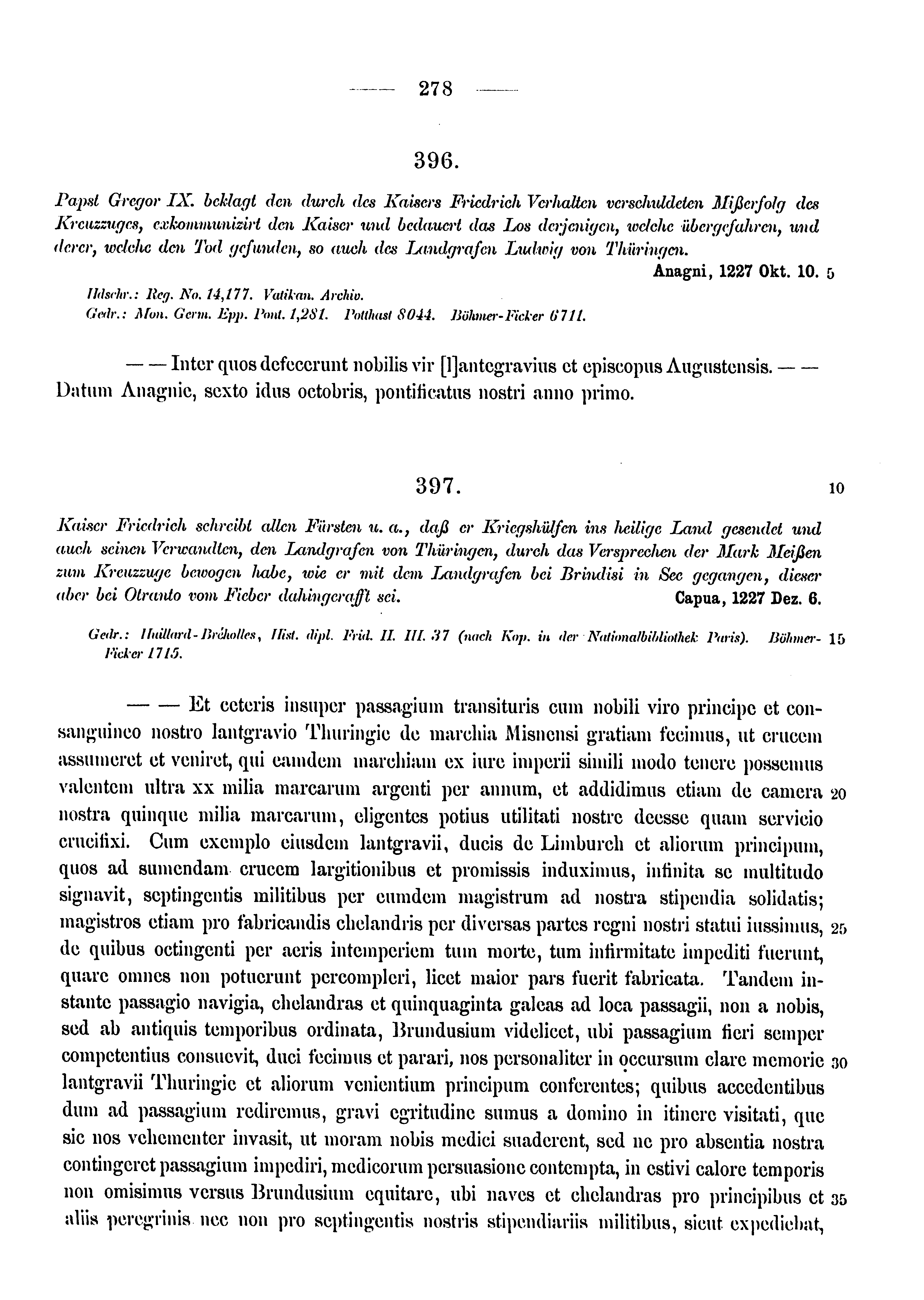 Historische Urkunde Seite 278 aus Band cds1a3