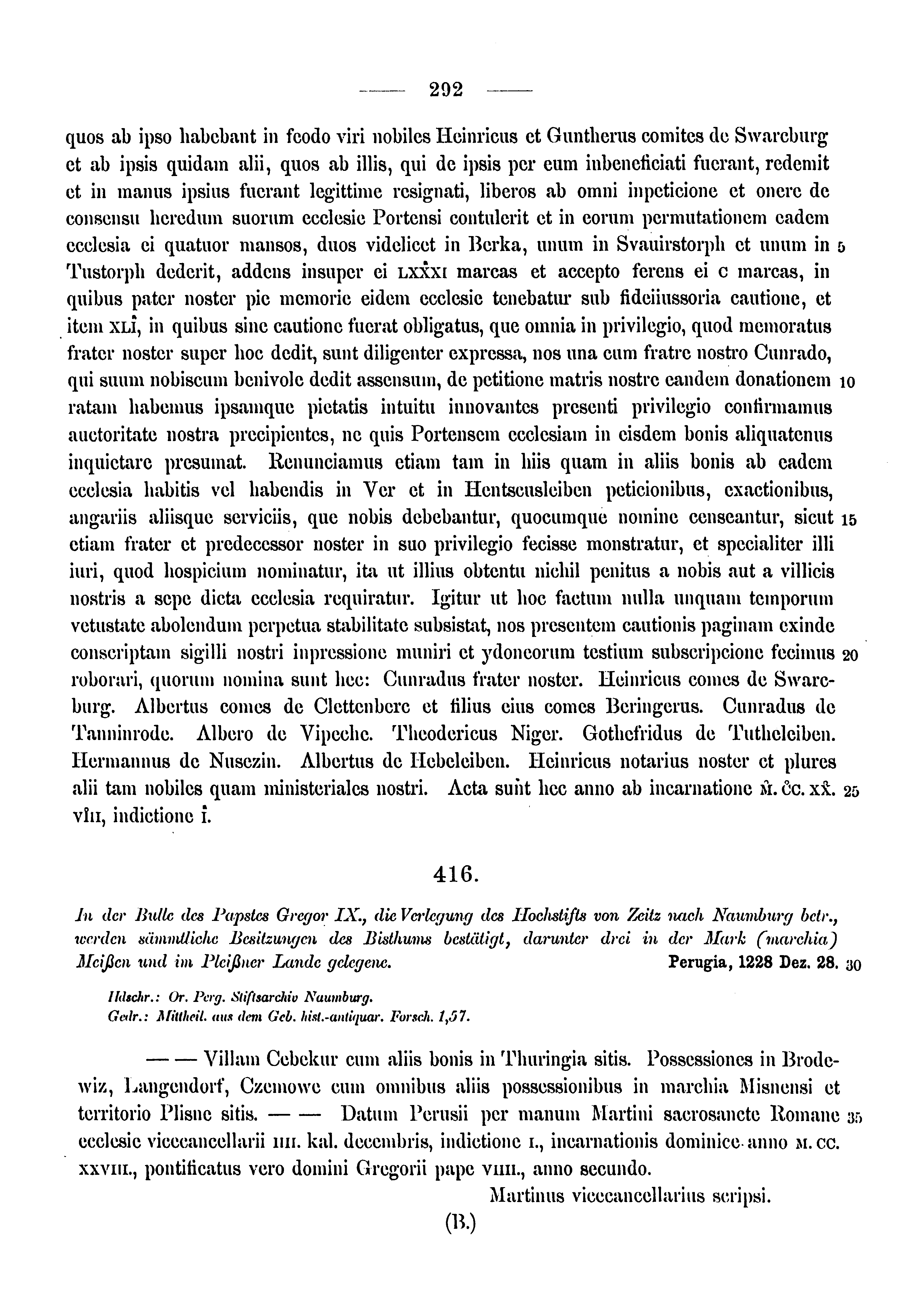 Historische Urkunde Seite 292 aus Band cds1a3