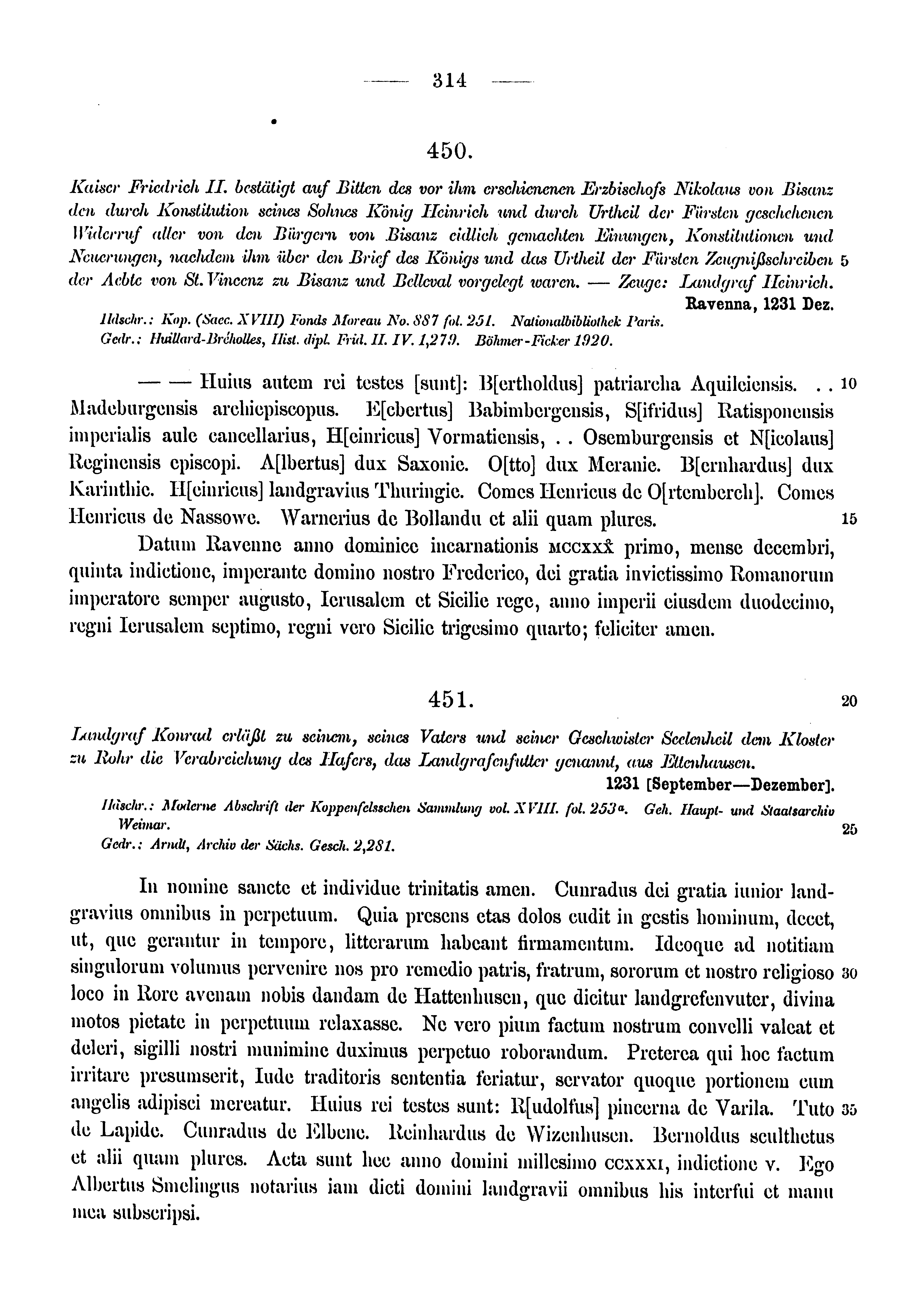 Historische Urkunde Seite 314 aus Band cds1a3