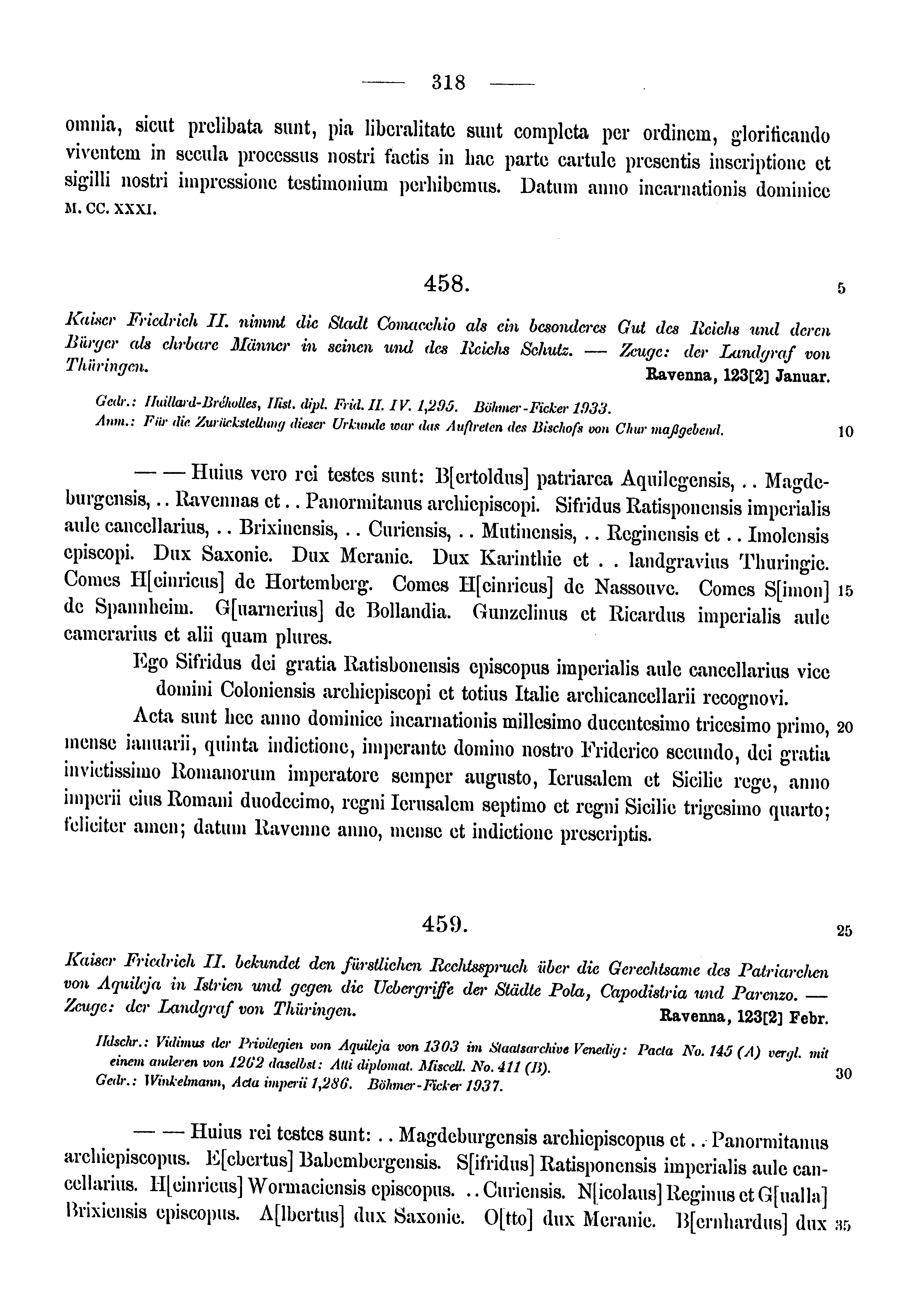 Historische Urkunde Seite 318 aus Band cds1a3