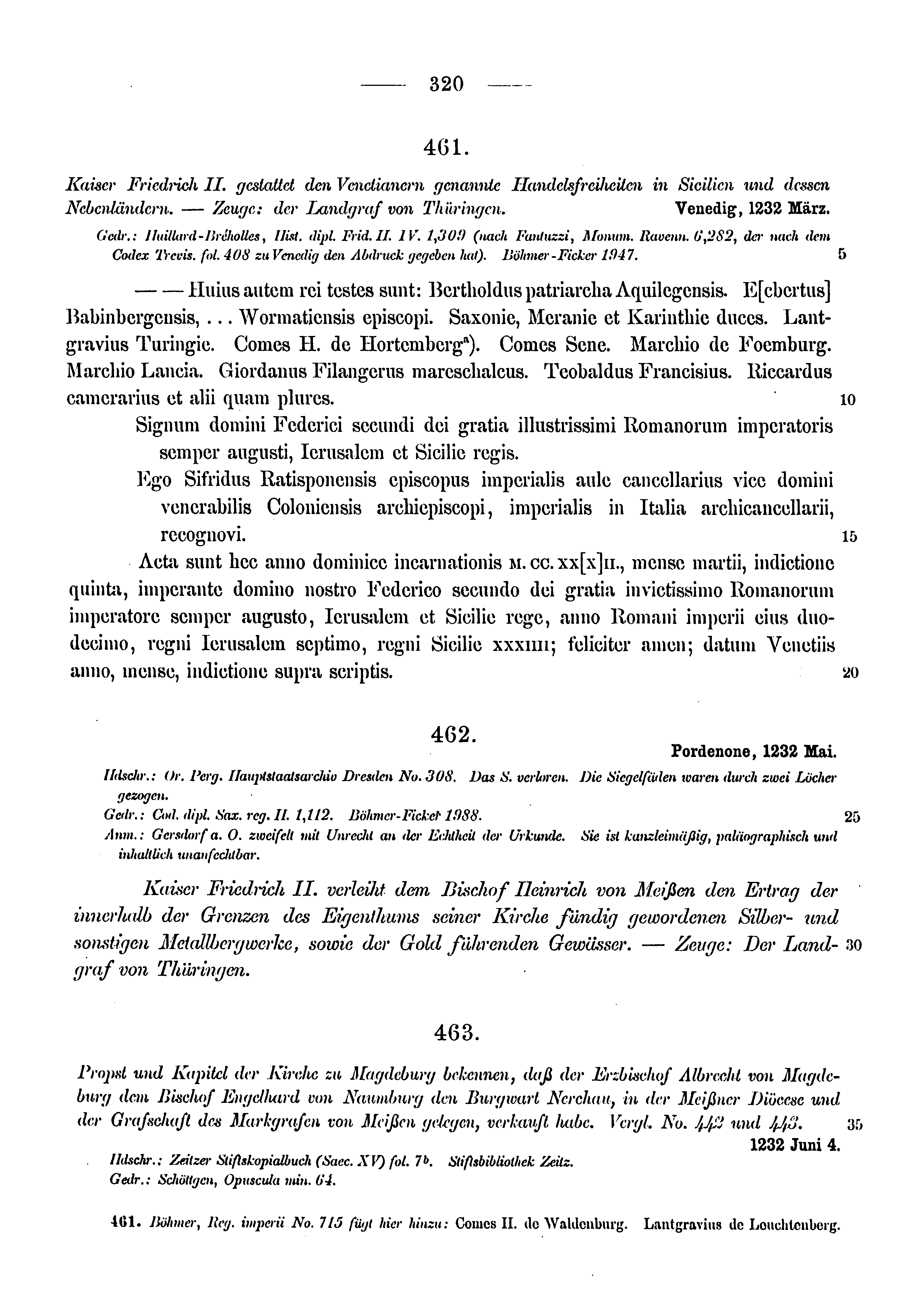 Historische Urkunde Seite 320 aus Band cds1a3