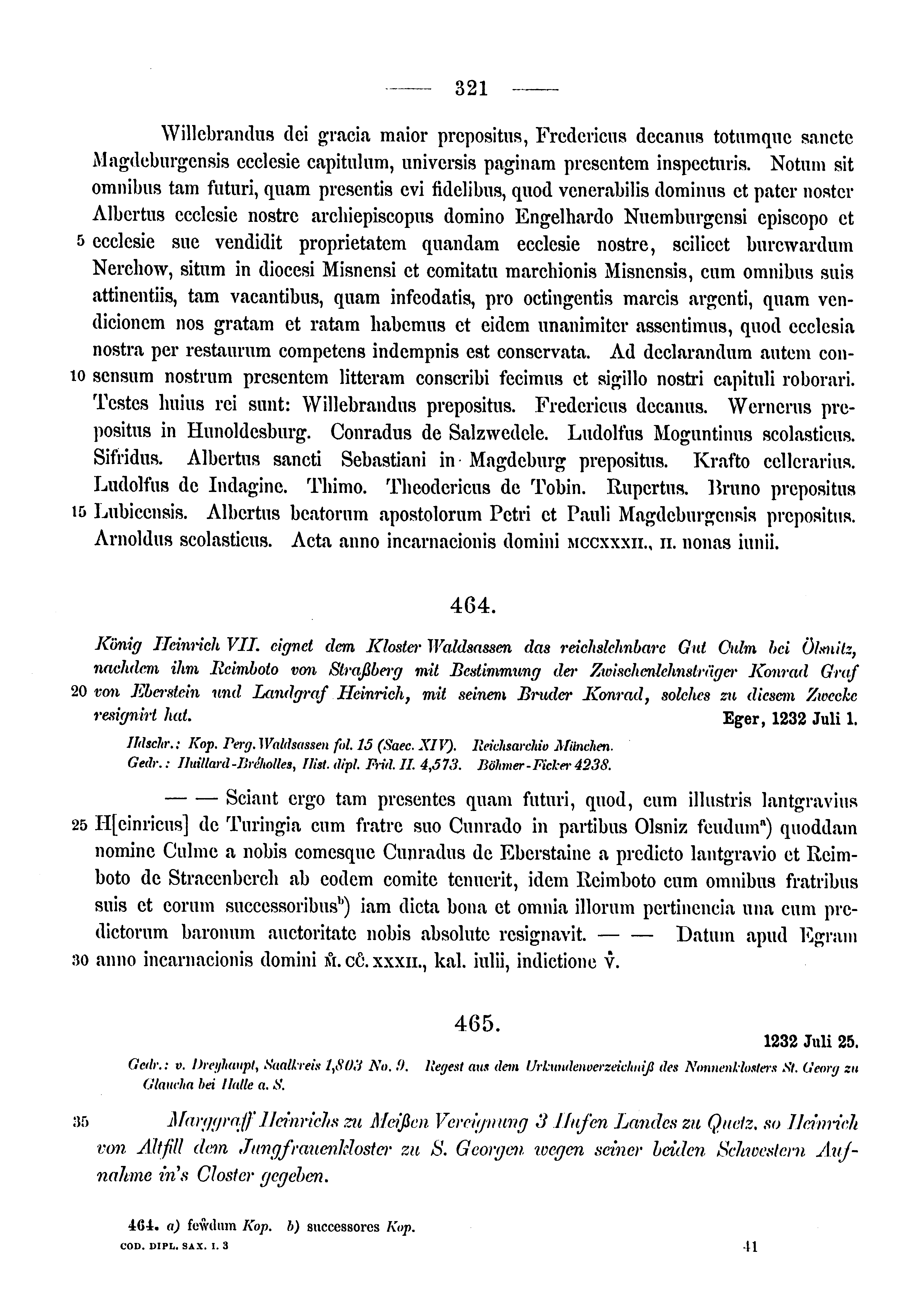 Historische Urkunde Seite 321 aus Band cds1a3